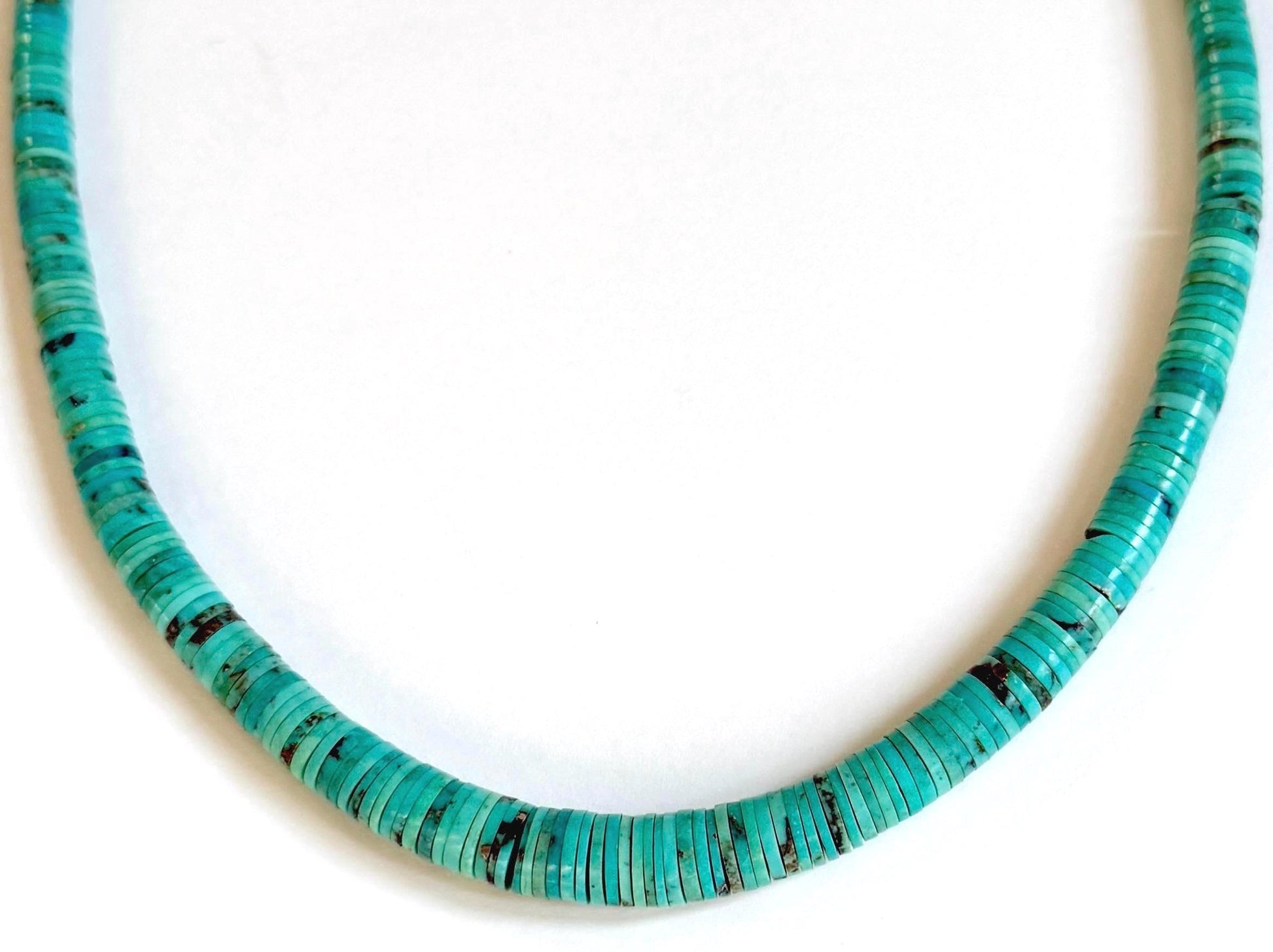Vintage Turquoise Heishi Bead Necklace Vintage Native American Santo Domingo