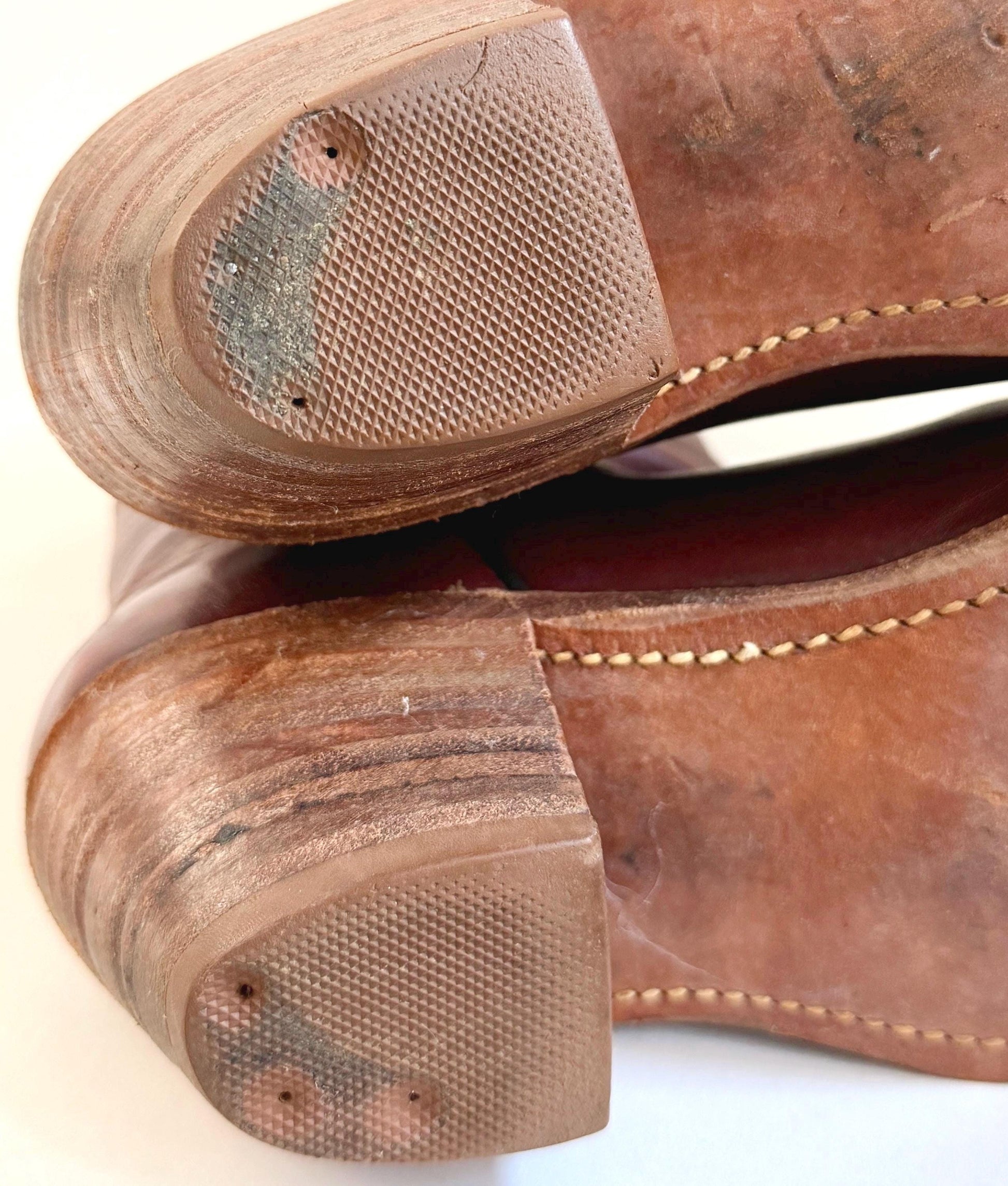 Vintage Frye Western Cowboy Boots Oxblood Brown Leather Made in USA