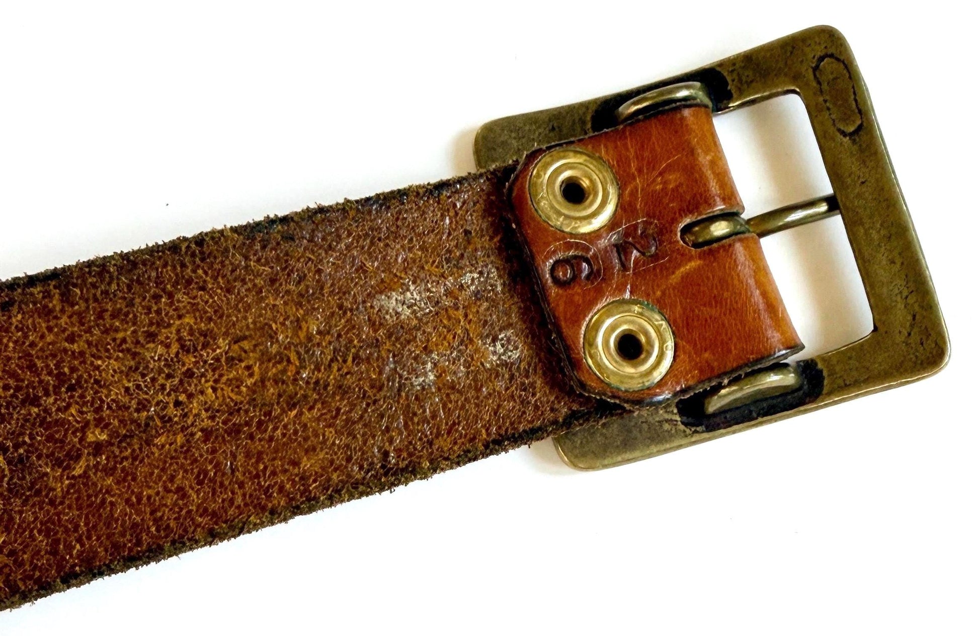Vintage Western Snakeskin Turquoise Belt Brown Leather Strap