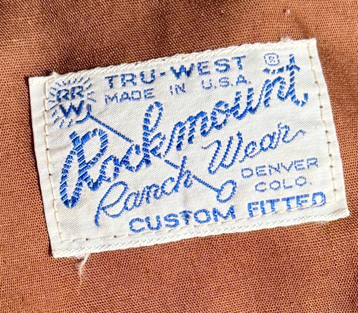 Vintage Rockmount Western Pearl Snap Shirt Short Horn Bull Head Appliqué