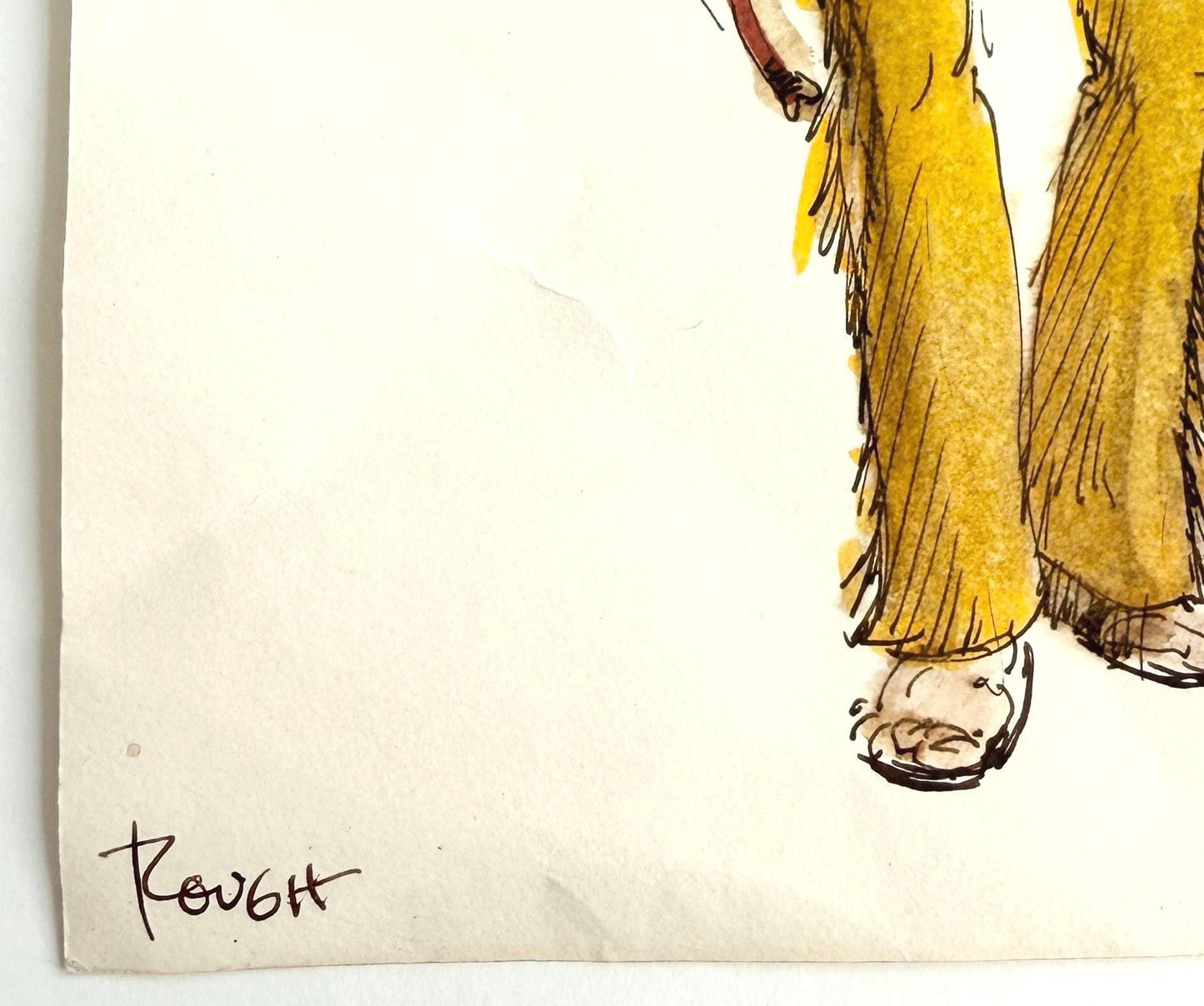 Vintage 70s Signed Fashion Sketch Drawing Boho Hippie Original Art