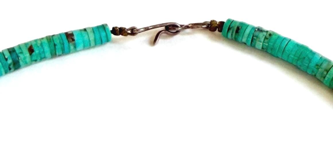 Vintage Turquoise Heishi Bead Necklace Vintage Native American Santo Domingo