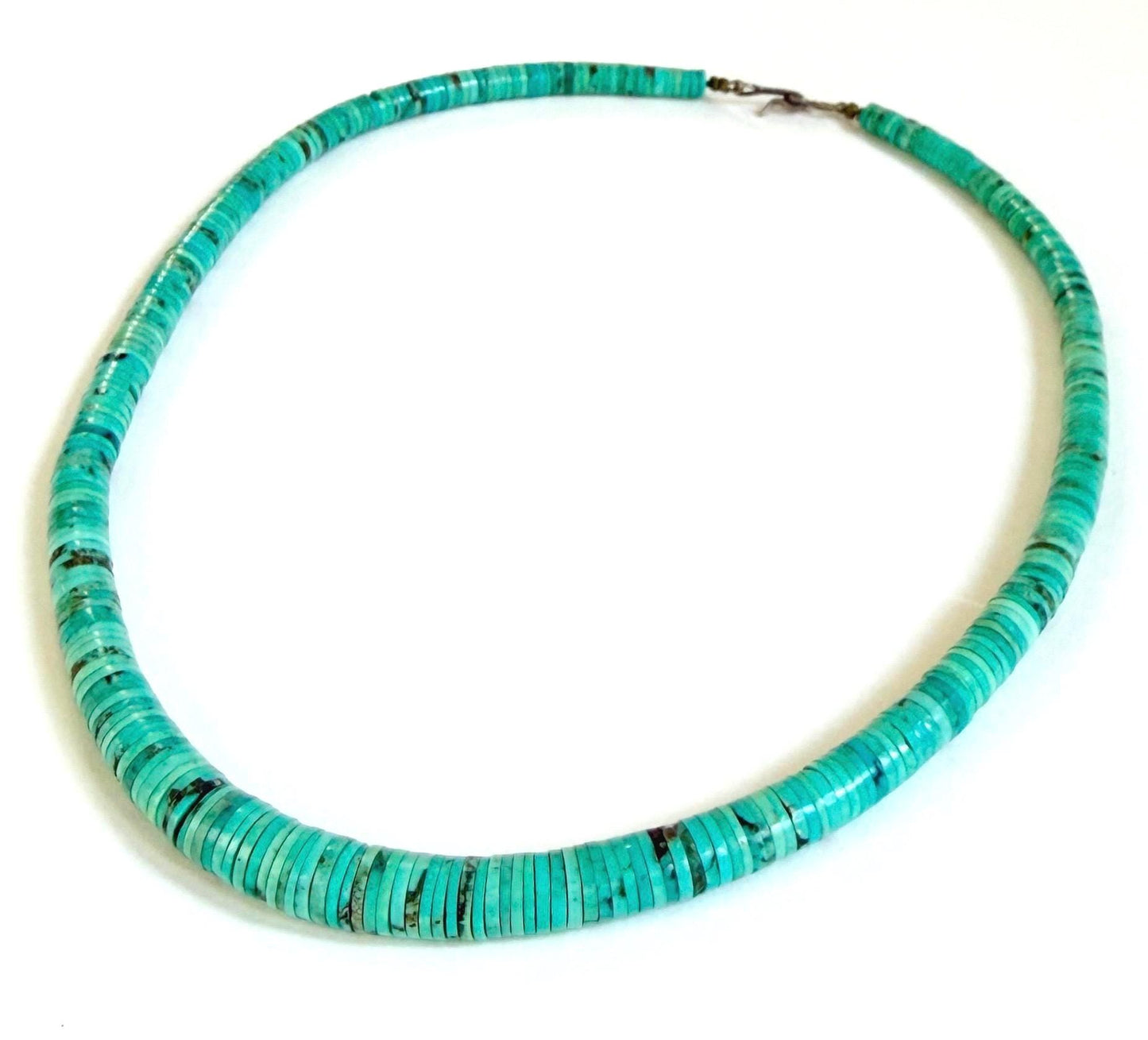 Vintage Turquoise Heishi Bead Necklace Vintage Native American Santo Domingo