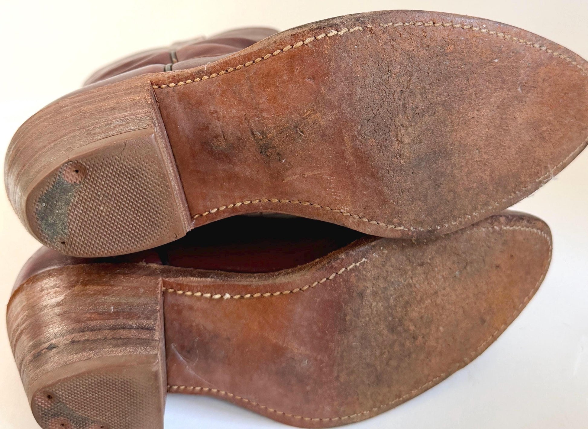 Vintage Frye Western Cowboy Boots Oxblood Brown Leather Made in USA