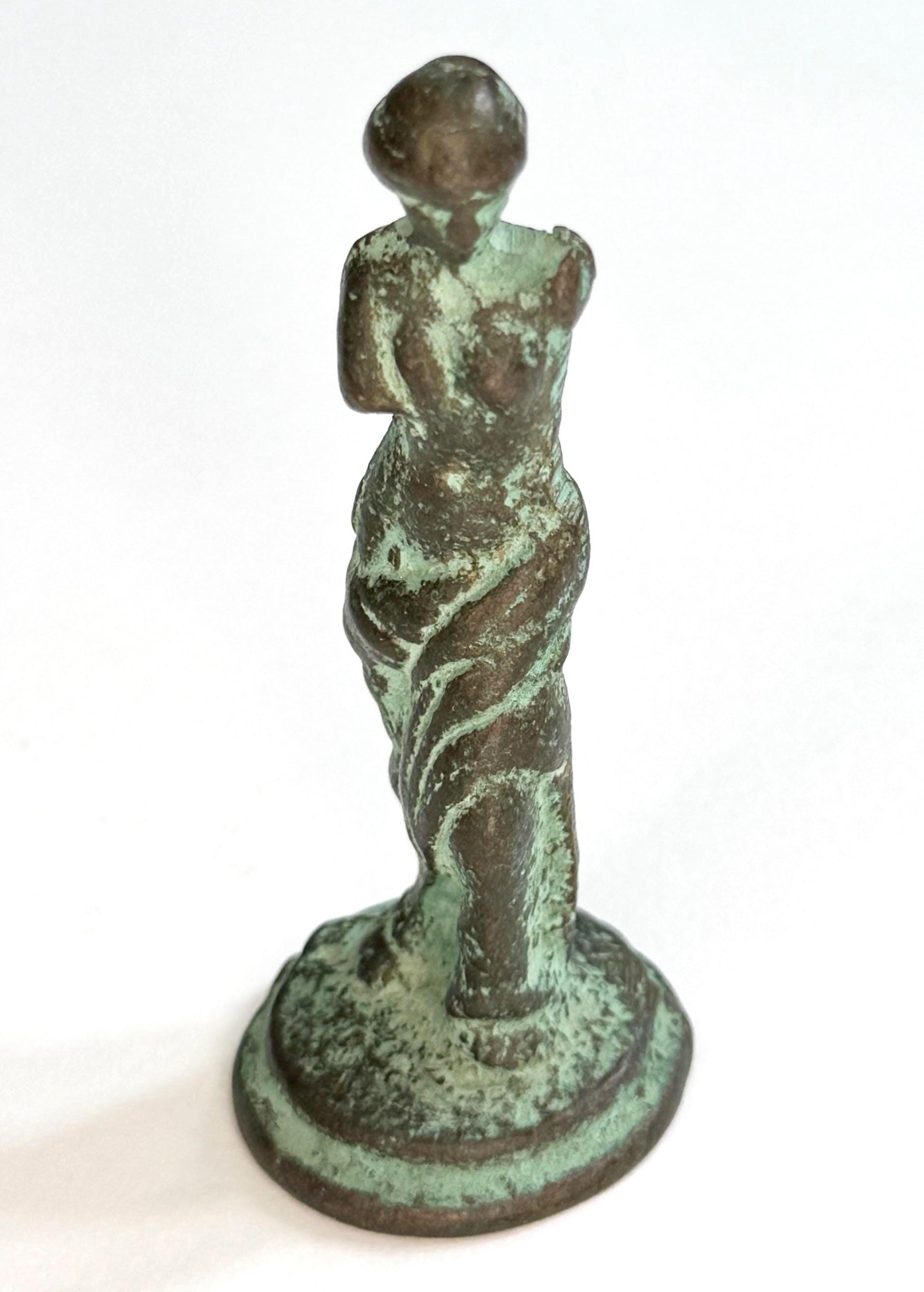 Vintage Venus de Milo Statue Heavy Cast Bronze Metal with Aged Patina