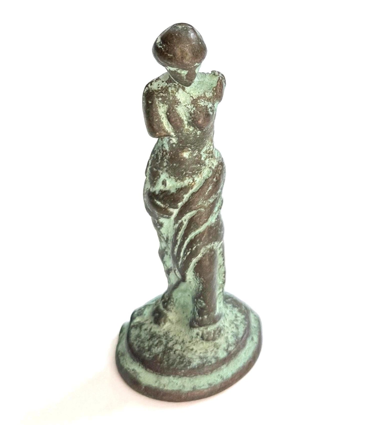 Vintage Venus de Milo Statue Heavy Cast Bronze Metal with Aged Patina