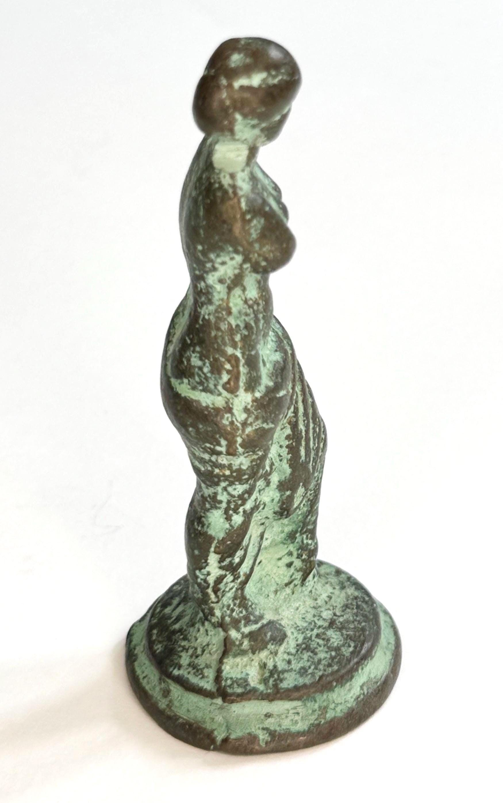 Vintage Venus de Milo Statue Heavy Cast Bronze Metal with Aged Patina