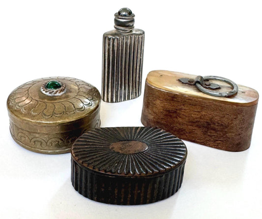 Vintage Antique Trinket Box Pillbox Perfume Vial Snuff Stash Trinket Style