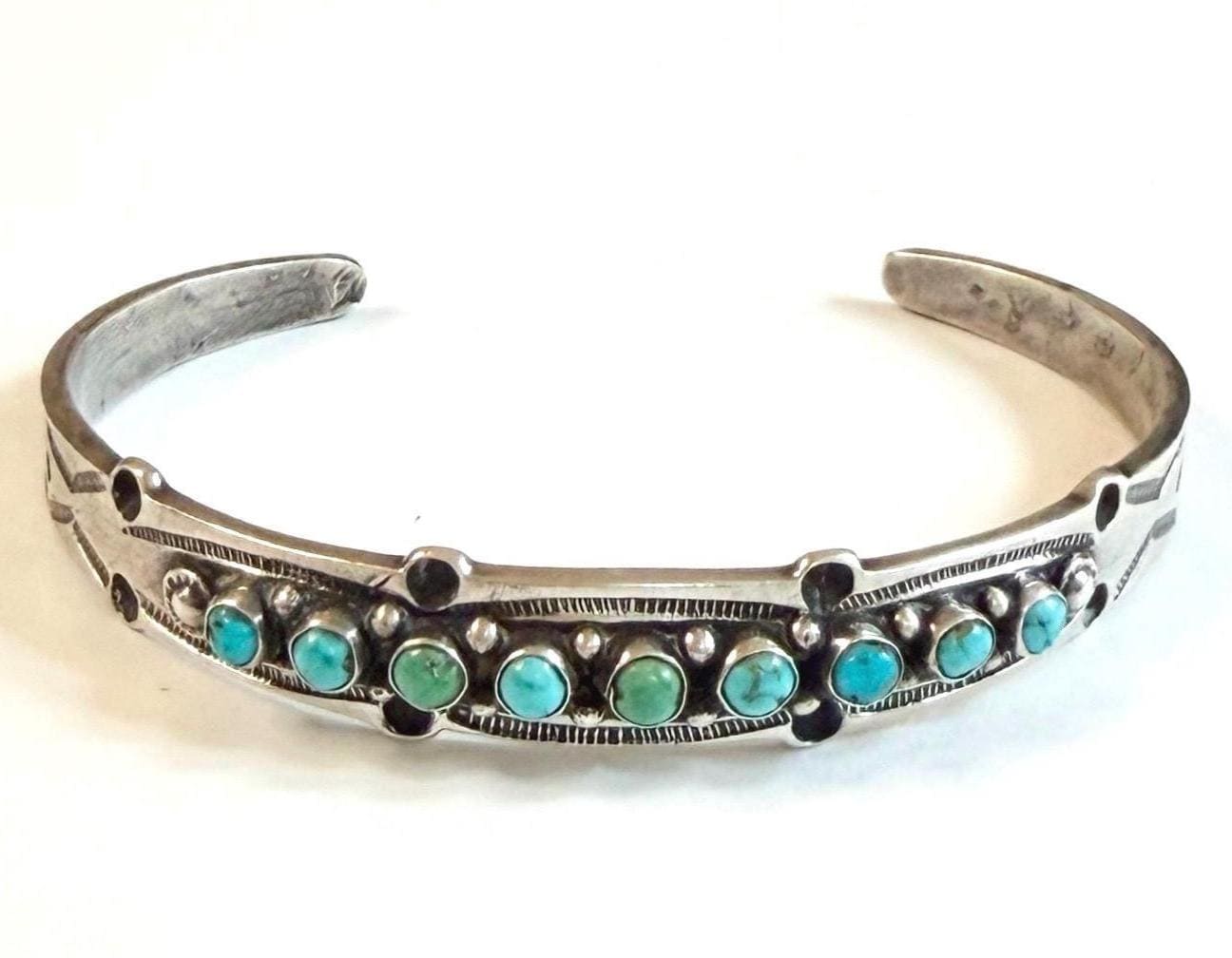 Fred Harvey Era Snake Eye Turquoise Bracelet Native American