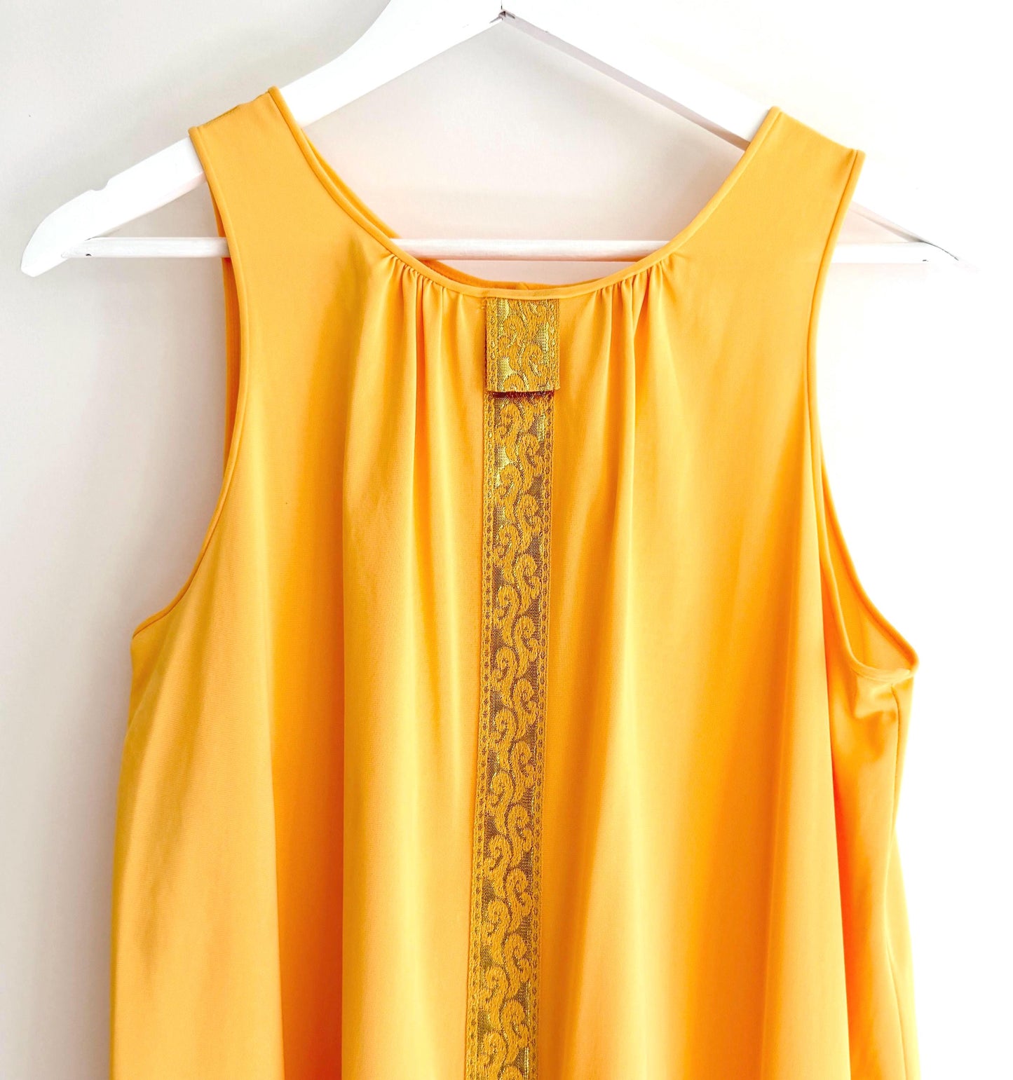 Vintage Gold Brocade Nylon Nightgown Nightie 60s Lorraine Lingerie