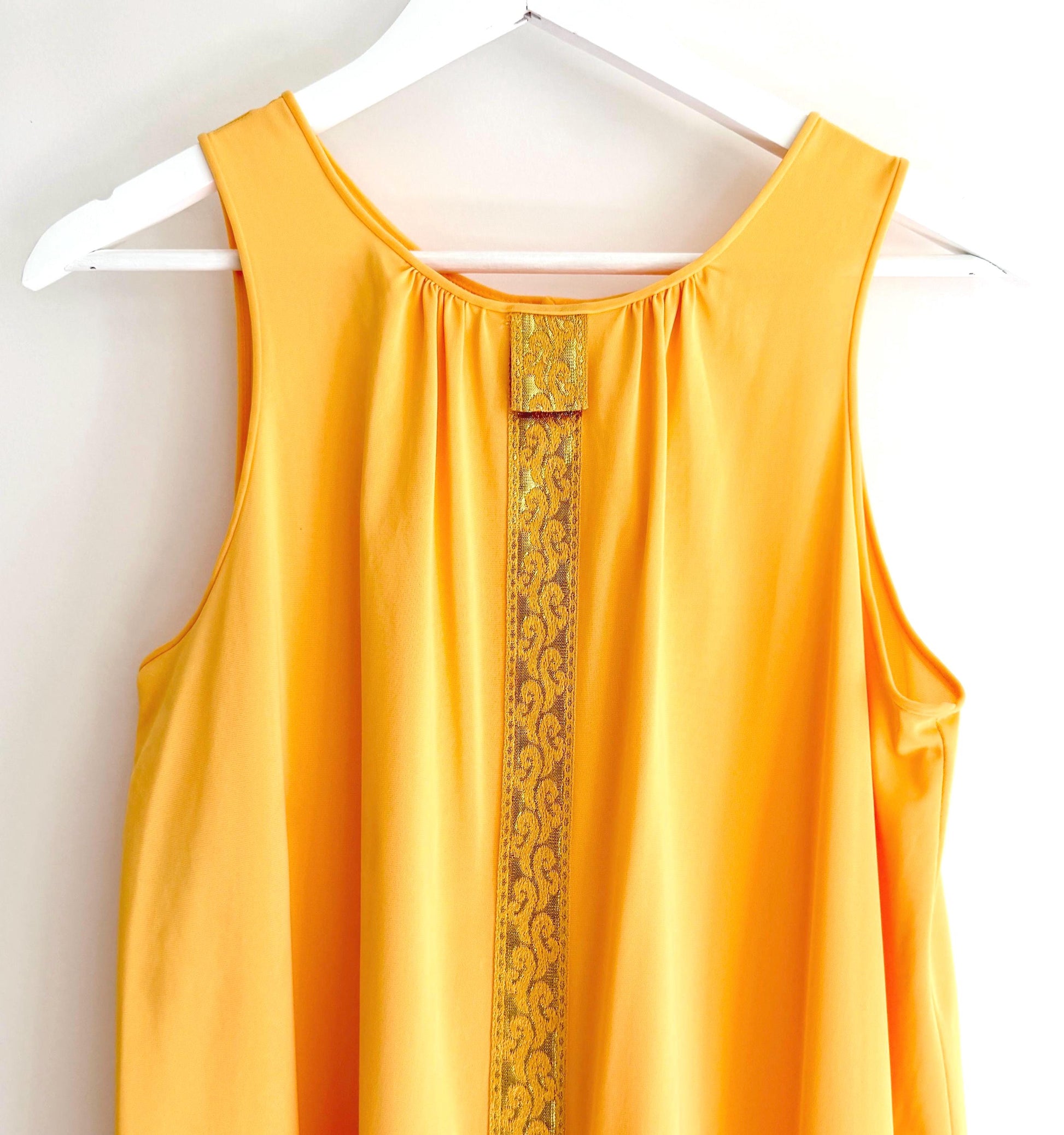Vintage Gold Brocade Nylon Nightgown Nightie 60s Lorraine Lingerie
