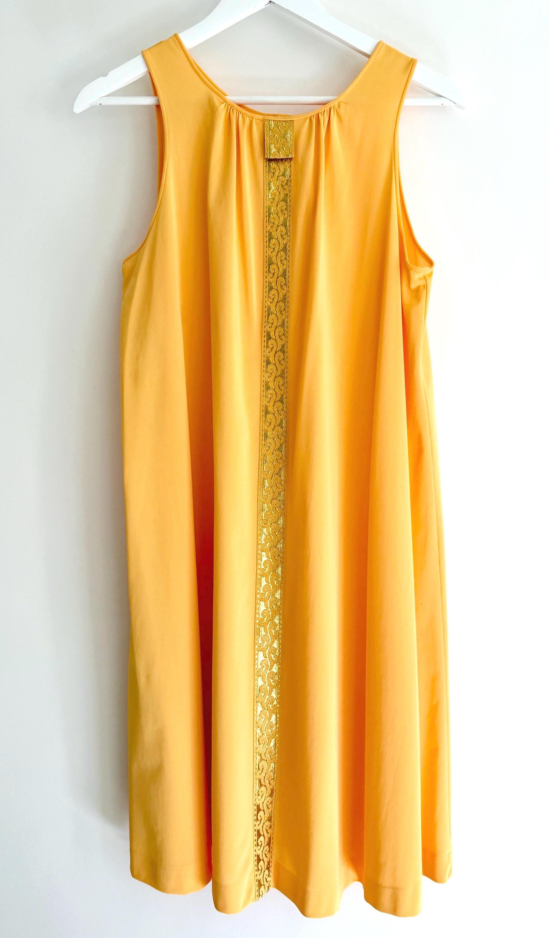 Vintage Gold Brocade Nylon Nightgown Nightie 60s Lorraine Lingerie
