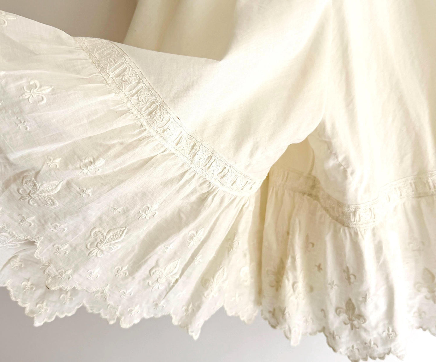 French Antique White Cotton Bloomers Knickers Historical Edwardian Victorian Undergarments