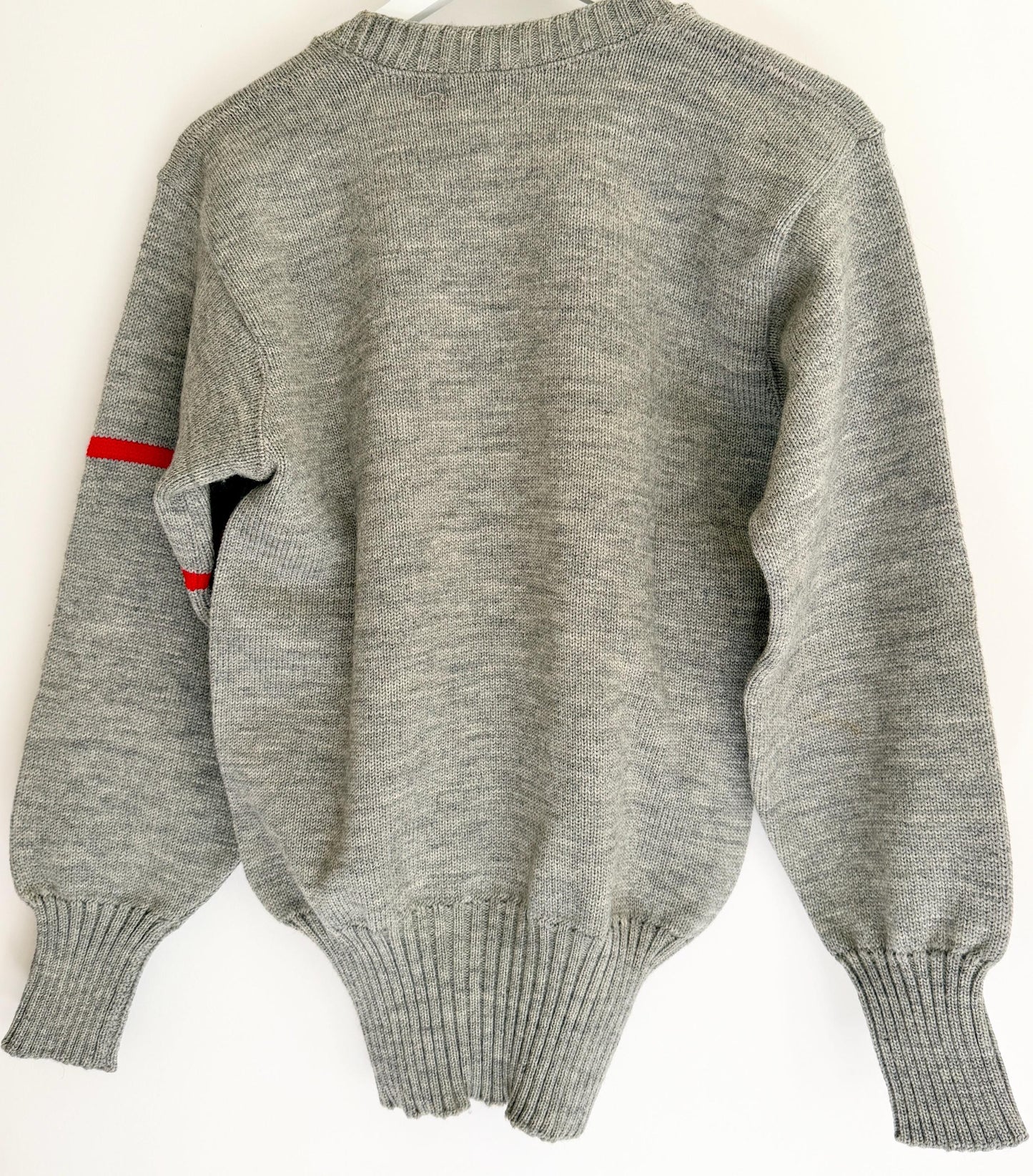 Vintage 60s Gray Wool Varsity Sweater 1962 Jim Flynn Sporting Goods