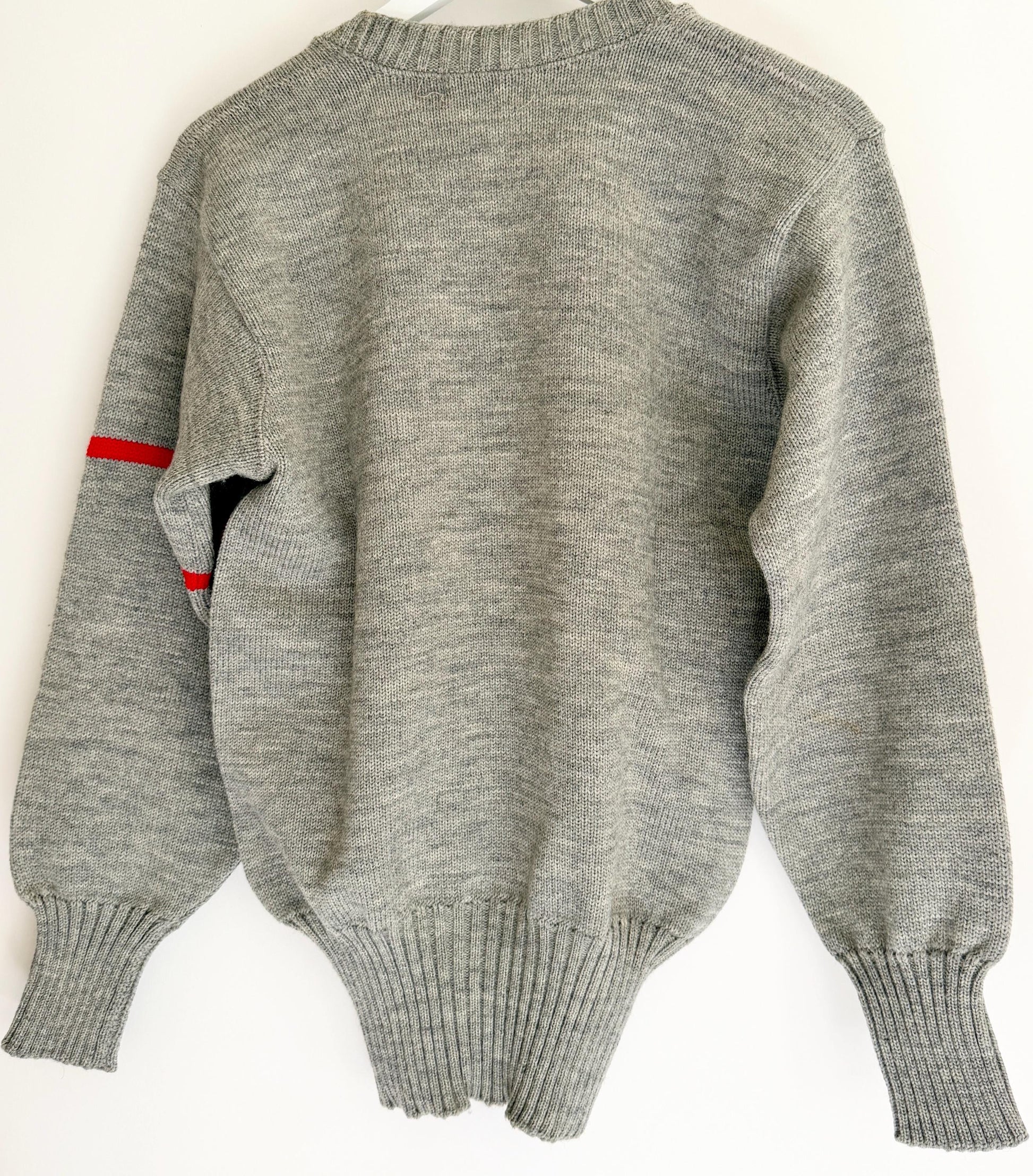 Vintage 60s Gray Wool Varsity Sweater 1962 Jim Flynn Sporting Goods