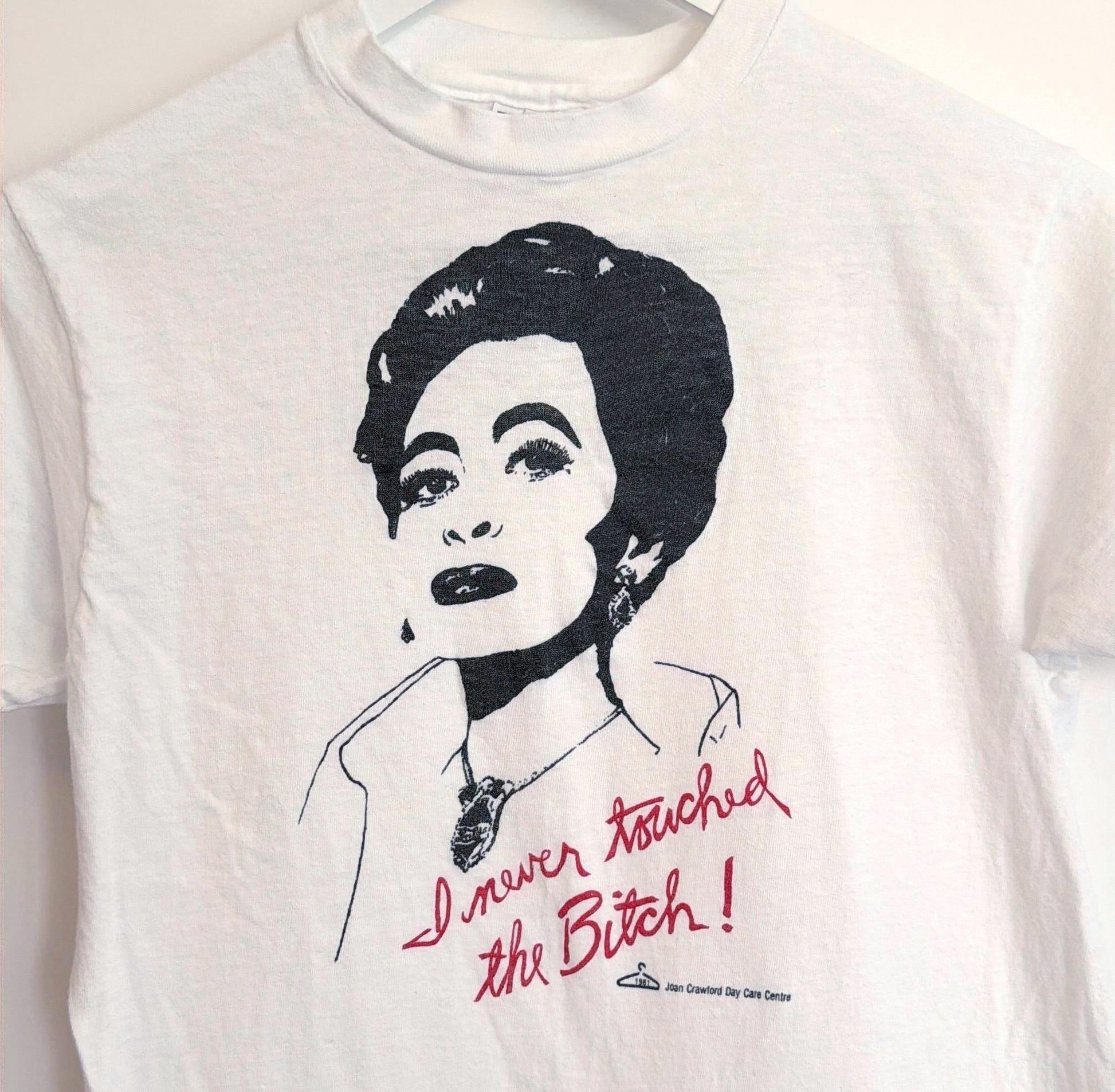 Rare 80s Mommie Dearest Graphic Tshirt 1981 Joan Crawford Movie I Never Touched the Bitch