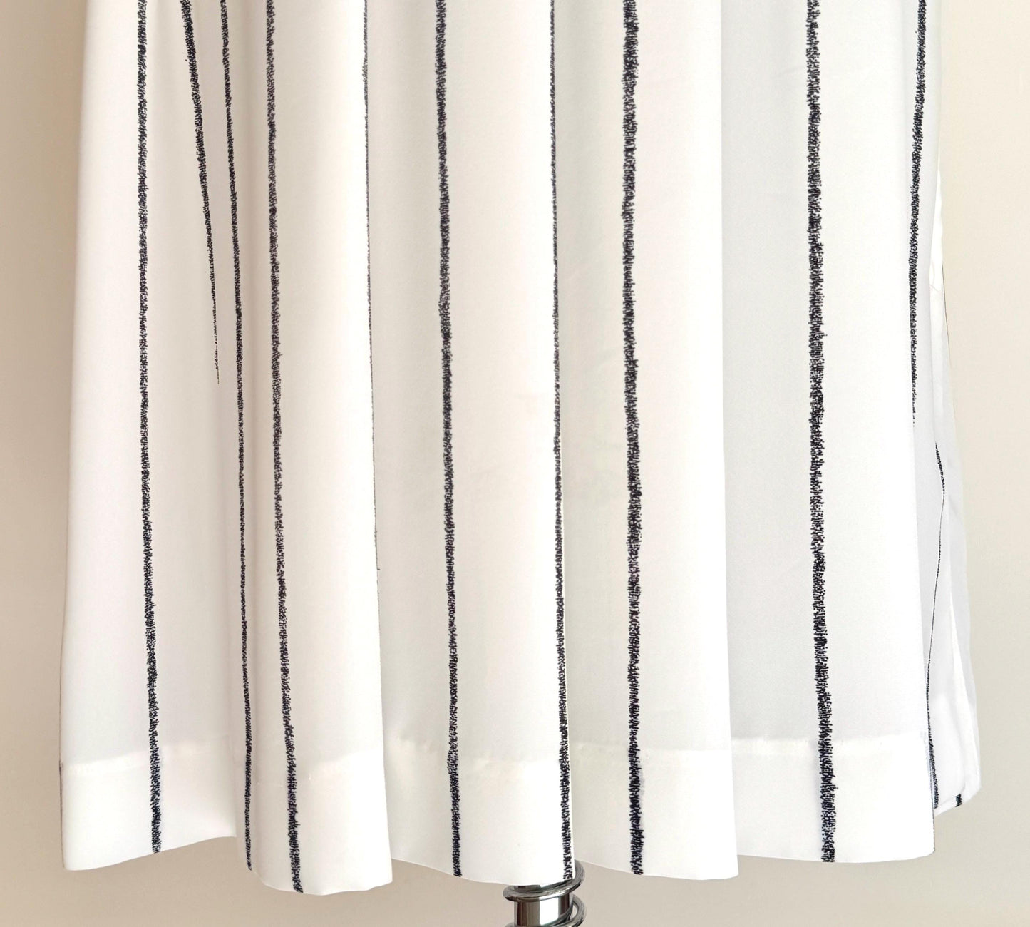 Vintage White Striped Midi Skirt Minimalist Style Made in USA