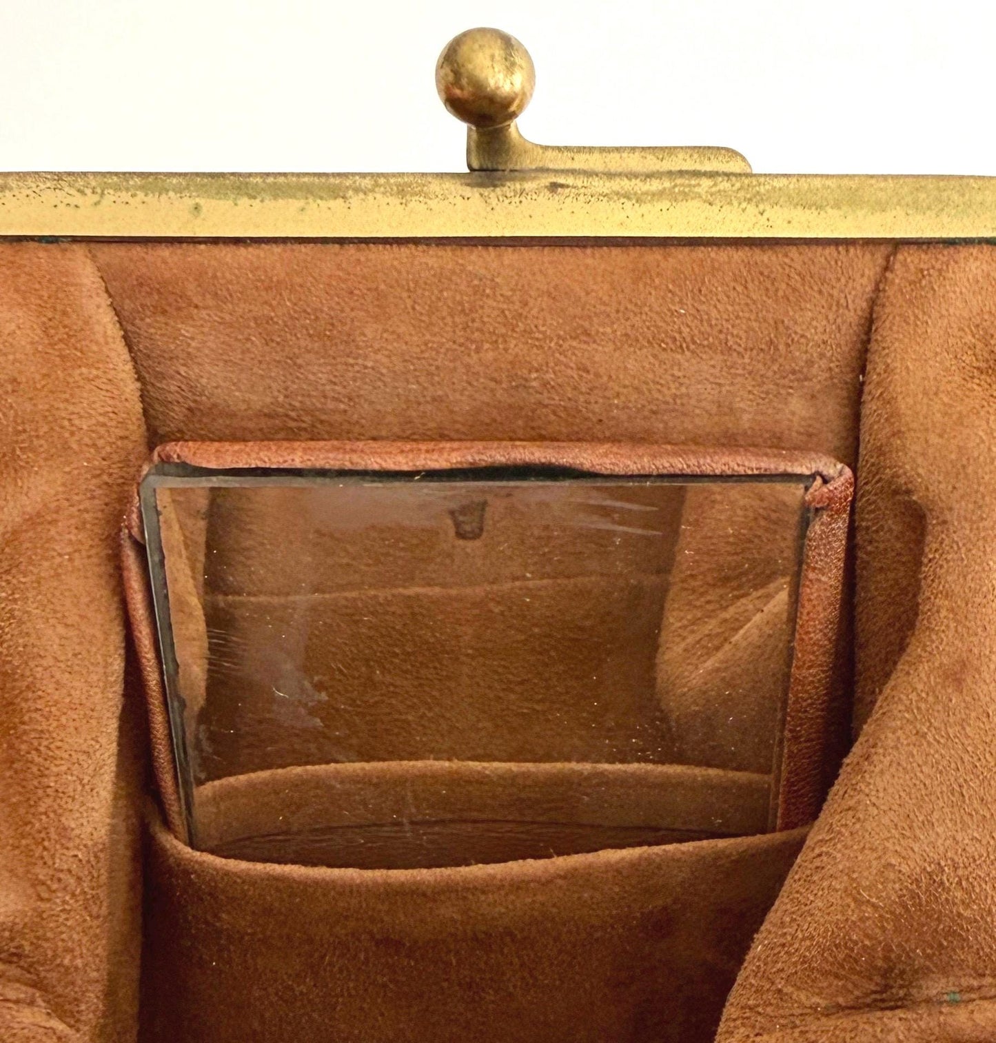Art Nouveau Jemco Leather Bag with Interior Mirror