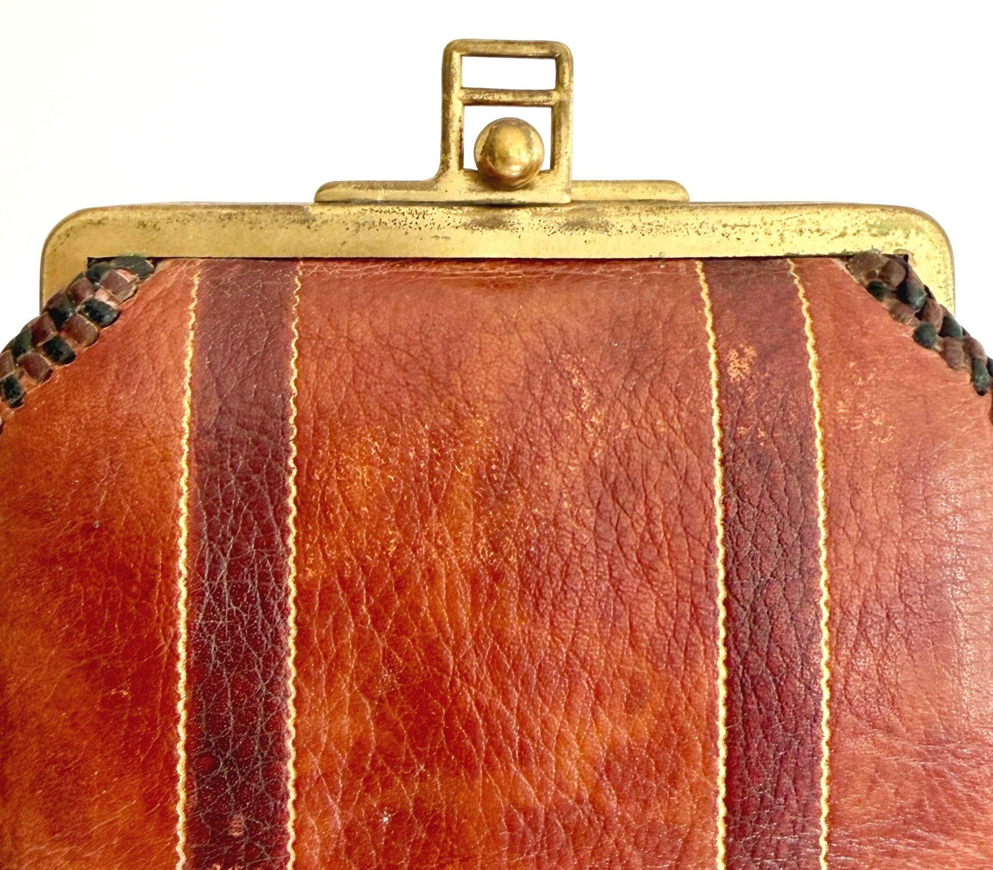 Art Nouveau Jemco Leather Bag with Interior Mirror