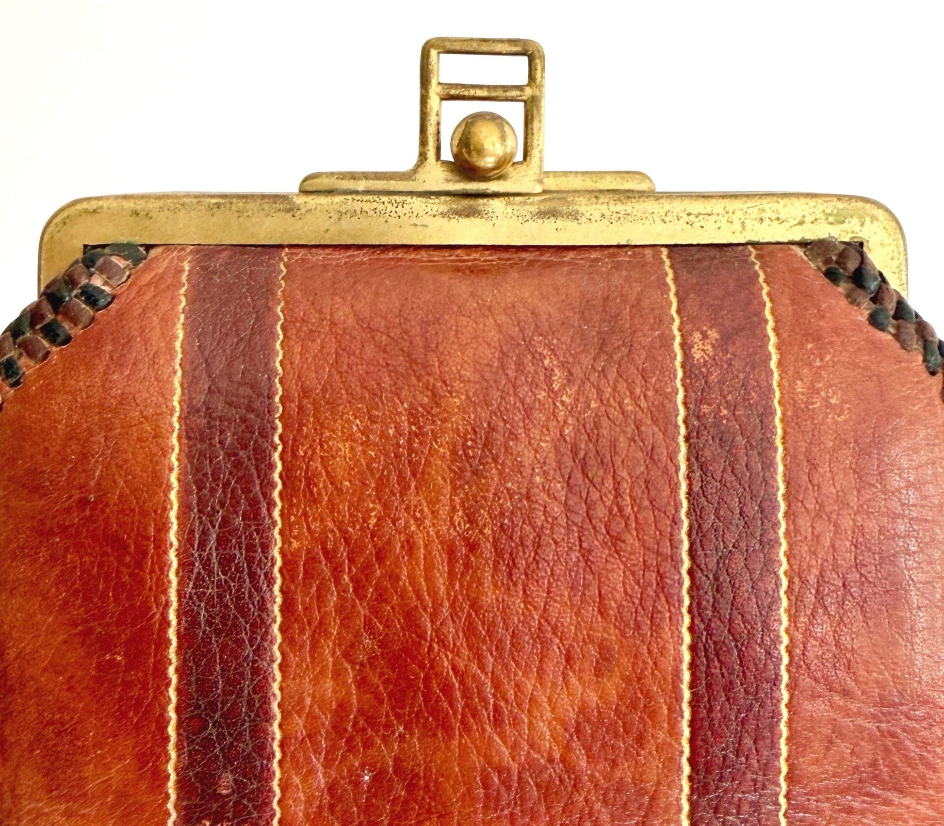 Art Nouveau Jemco Leather Bag with Interior Mirror