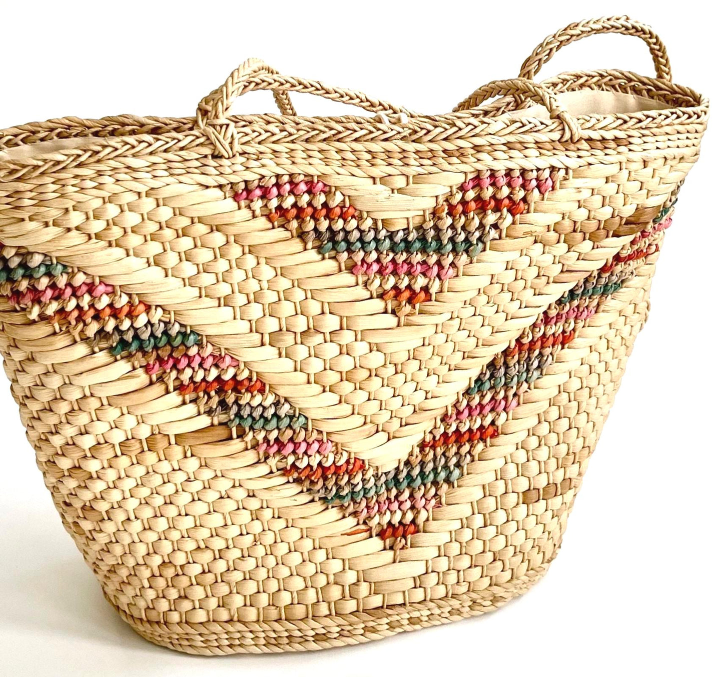 Boho Vintage 70s Straw Bag Market Summer Beach Style