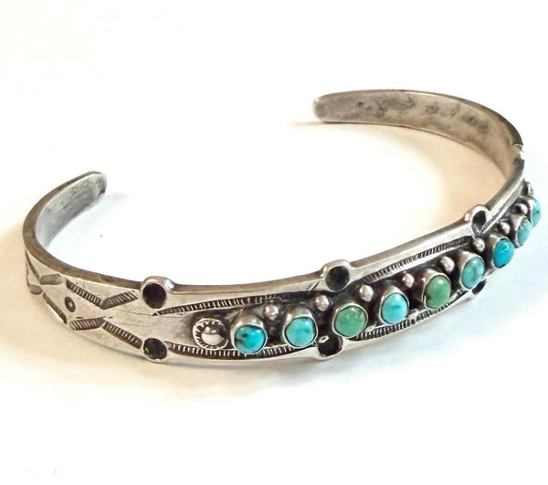 Fred Harvey Era Snake Eye Turquoise Bracelet Native American