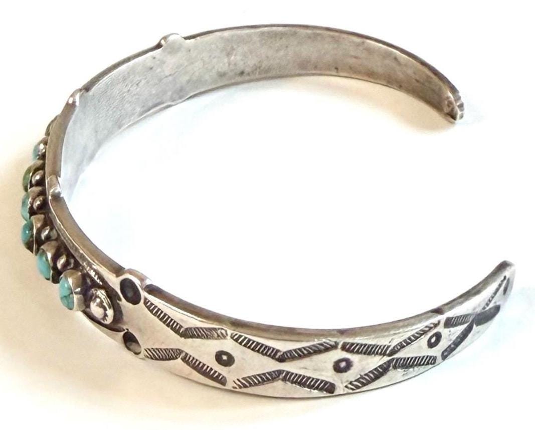 Fred Harvey Era Snake Eye Turquoise Bracelet Native American