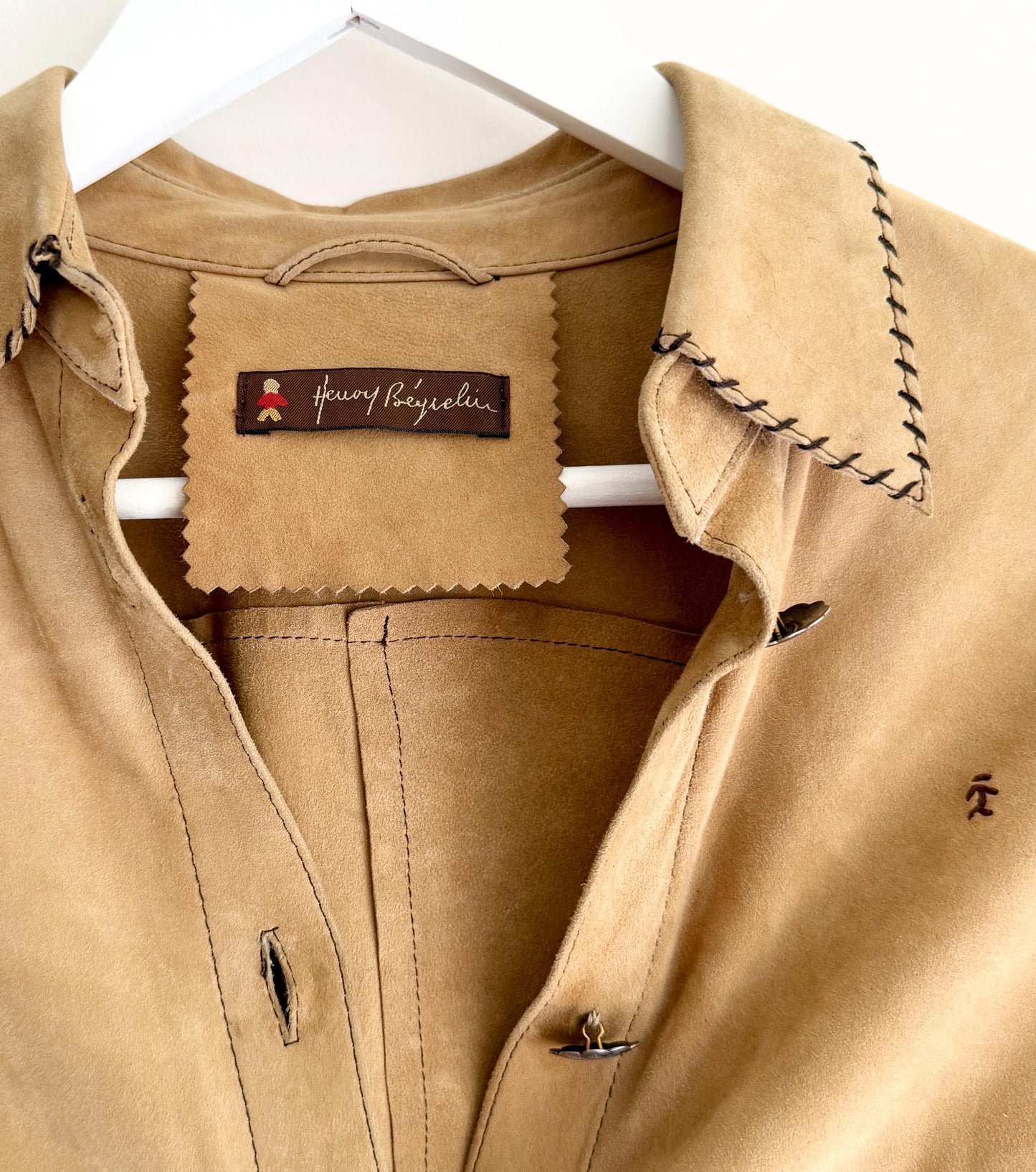 Vintage Henry Beguelin Suede Leather Shirt Jacket Made in Italy