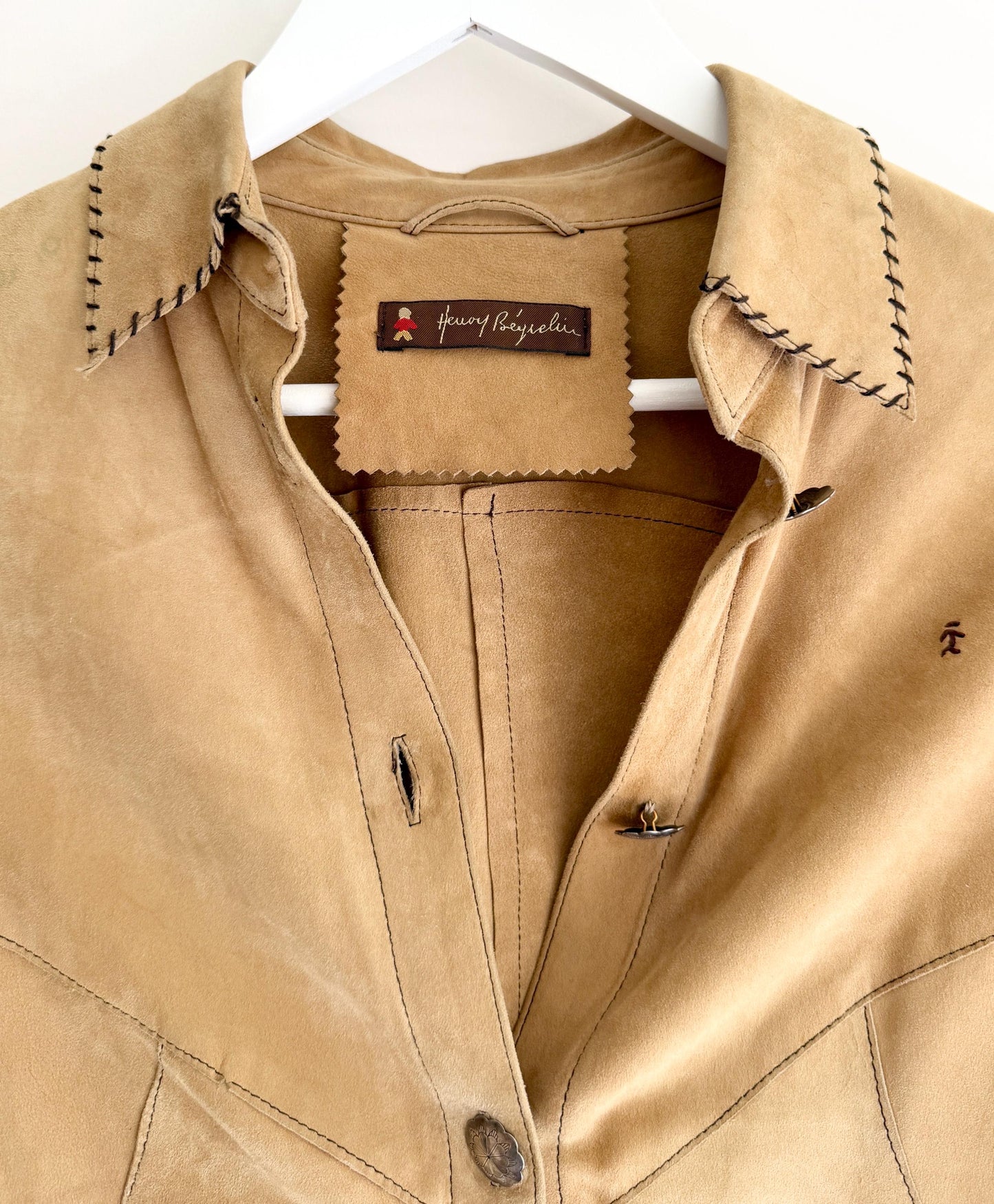 Vintage Henry Beguelin Suede Leather Shirt Jacket Made in Italy