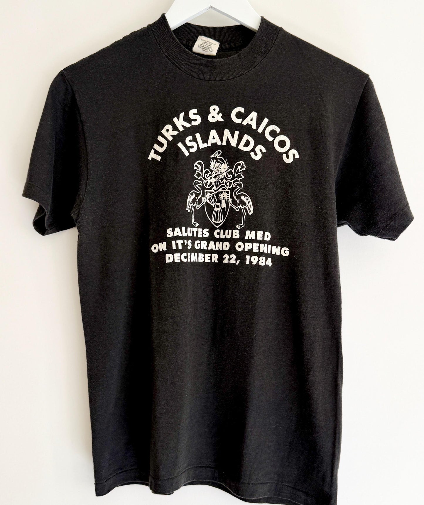 80s Turks and Caicos Tshirt Black White Club Med Island Travel Graphic Tee