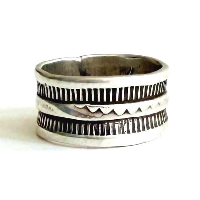 Vintage Navajo Sterling Silver Cigar Band Native American Handcrafted