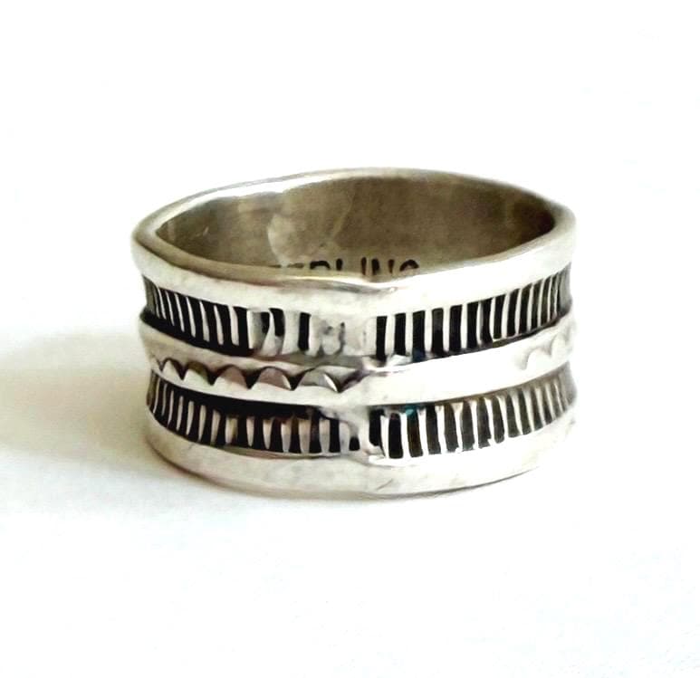 Vintage Navajo Sterling Silver Cigar Band Native American Handcrafted