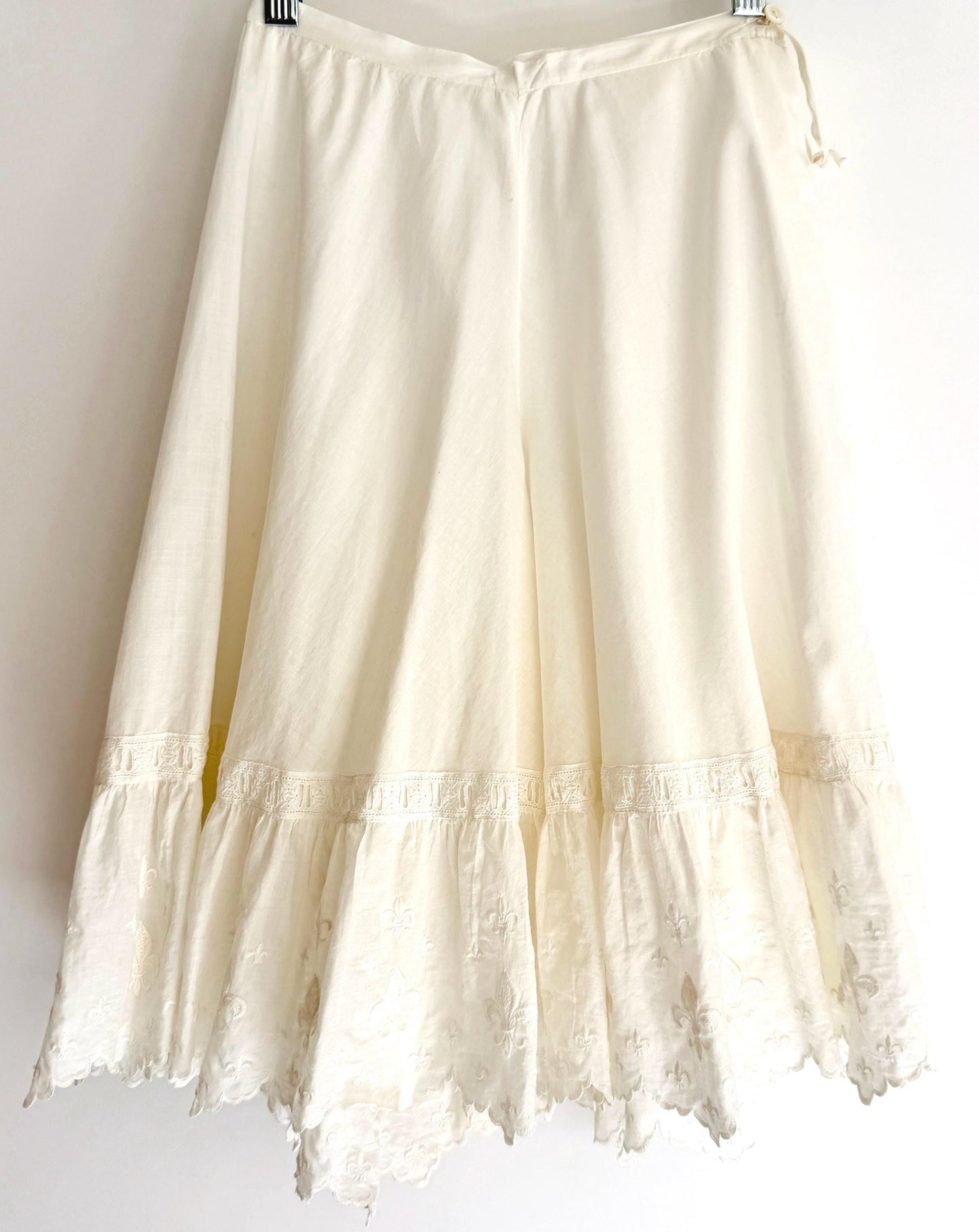French Antique White Cotton Bloomers Knickers Historical Edwardian Victorian Undergarments