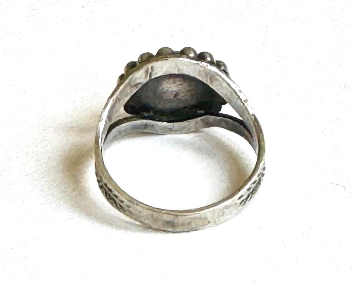 Fred Harvey Era Turquoise Ring Fred Native American Navajo Sterling Silver Size 6.5