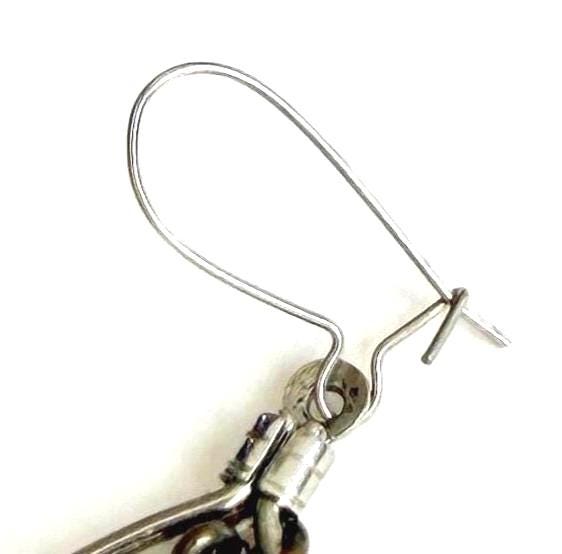 Vintage 70s Southwest Bird Dangle Earrings 2.5" Drop