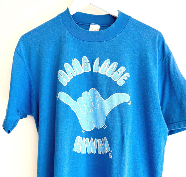 Vintage 70s Hang Loose Hawaii Graphic T-Shirt Tee