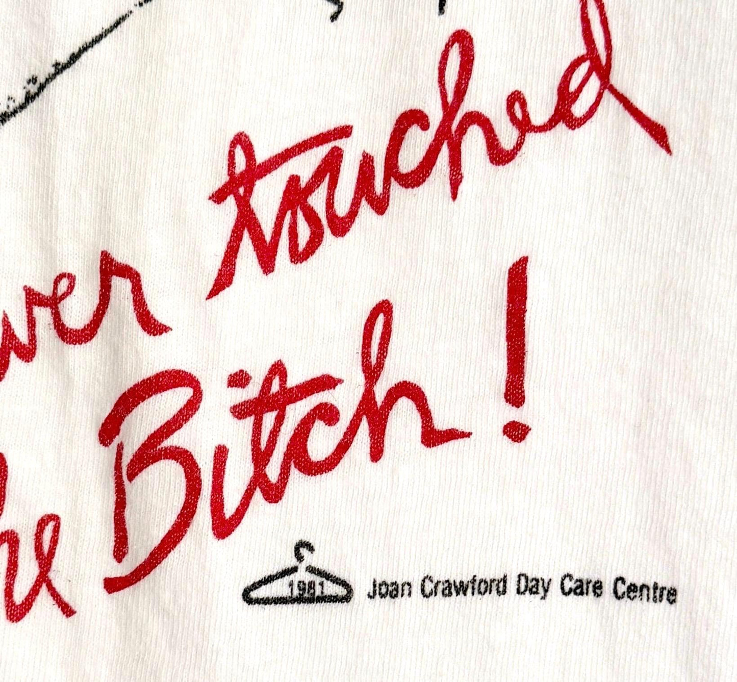 Rare 80s Mommie Dearest Graphic Tshirt 1981 Joan Crawford Movie I Never Touched the Bitch