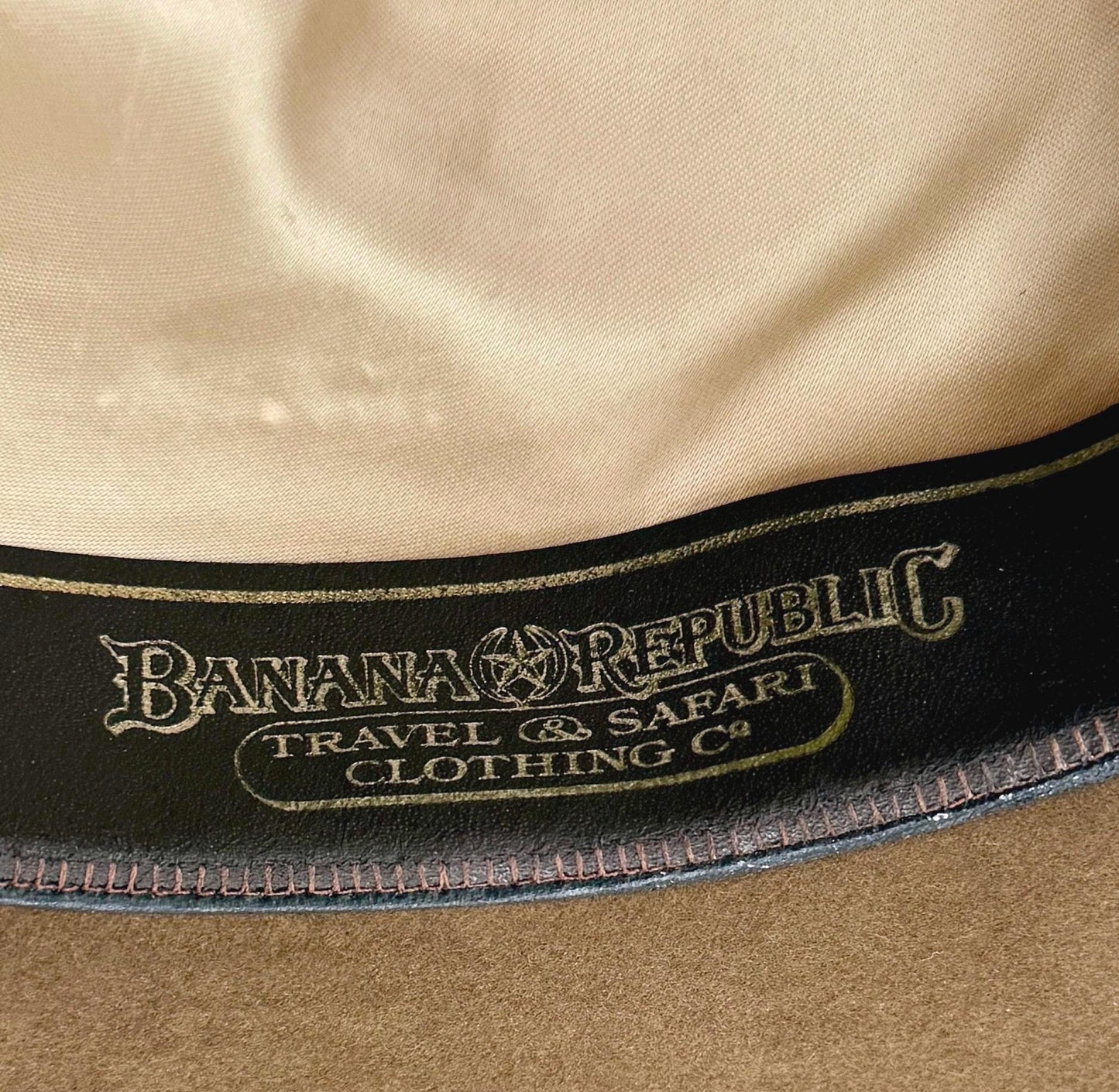 Vintage Banana Republic Travel & Safari Fedora Hat Brown Fur Felt Made in USA