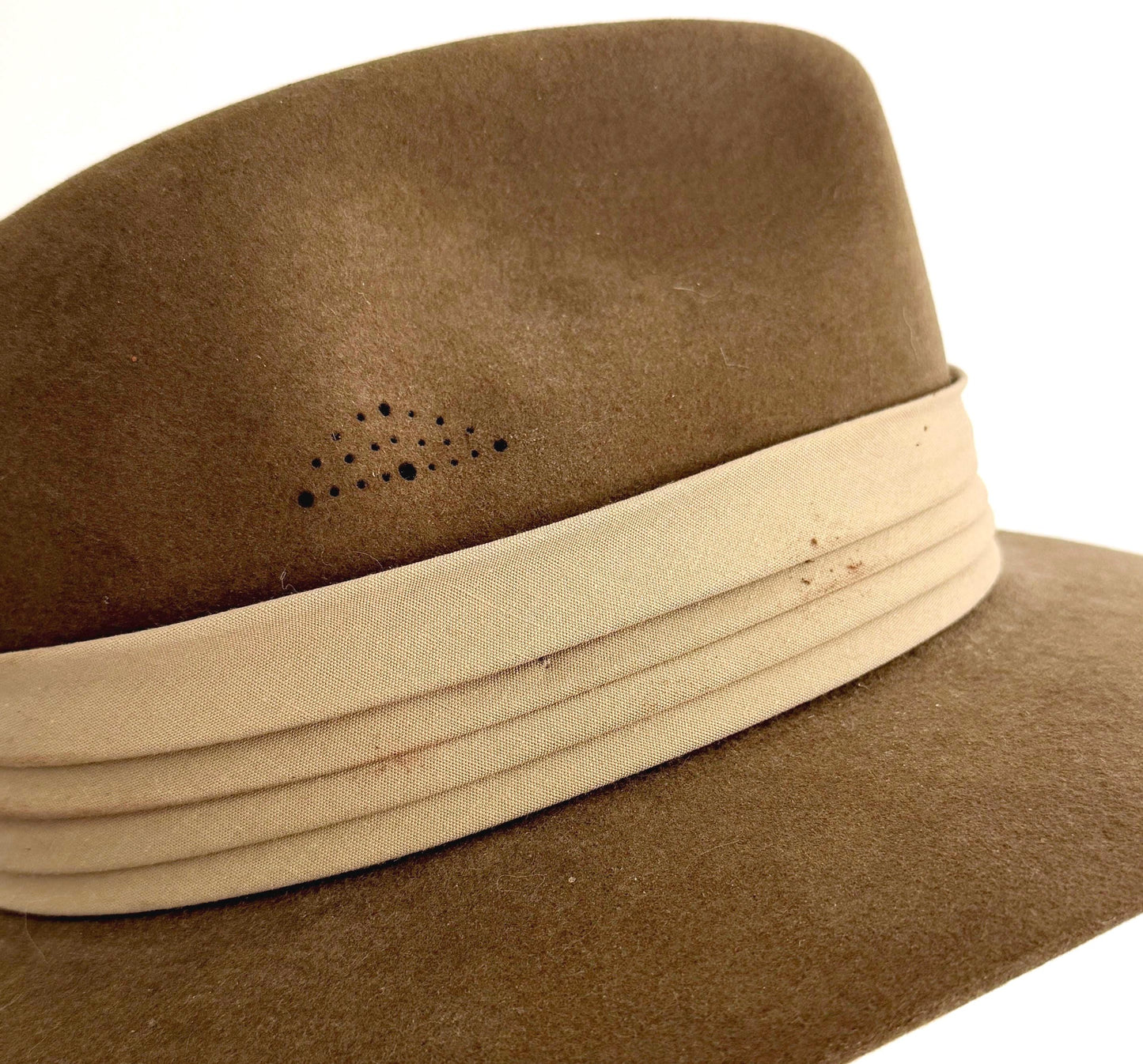 Vintage Banana Republic Travel & Safari Fedora Hat Brown Fur Felt Made in USA
