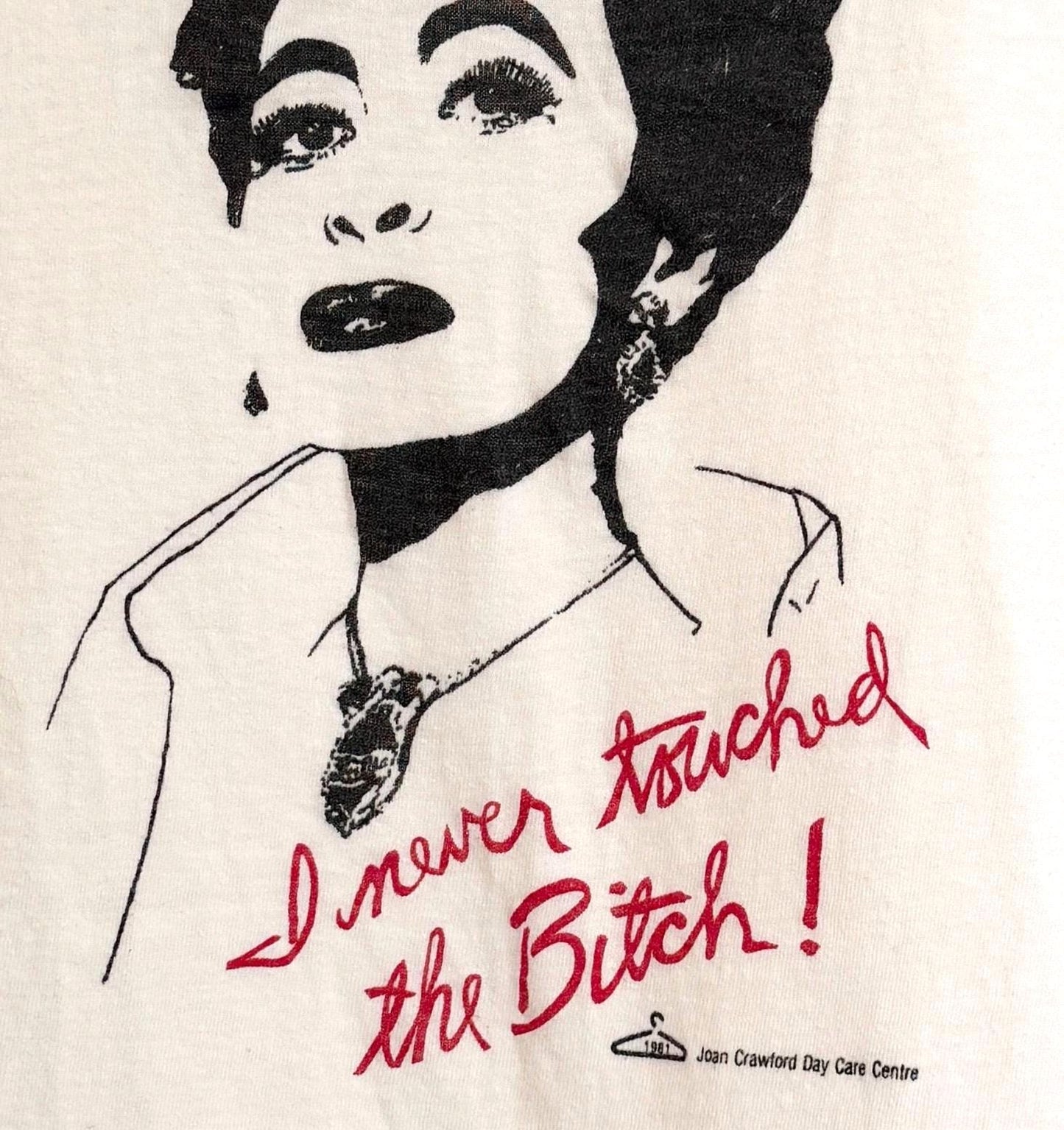 Rare 80s Mommie Dearest Graphic Tshirt 1981 Joan Crawford Movie I Never Touched the Bitch