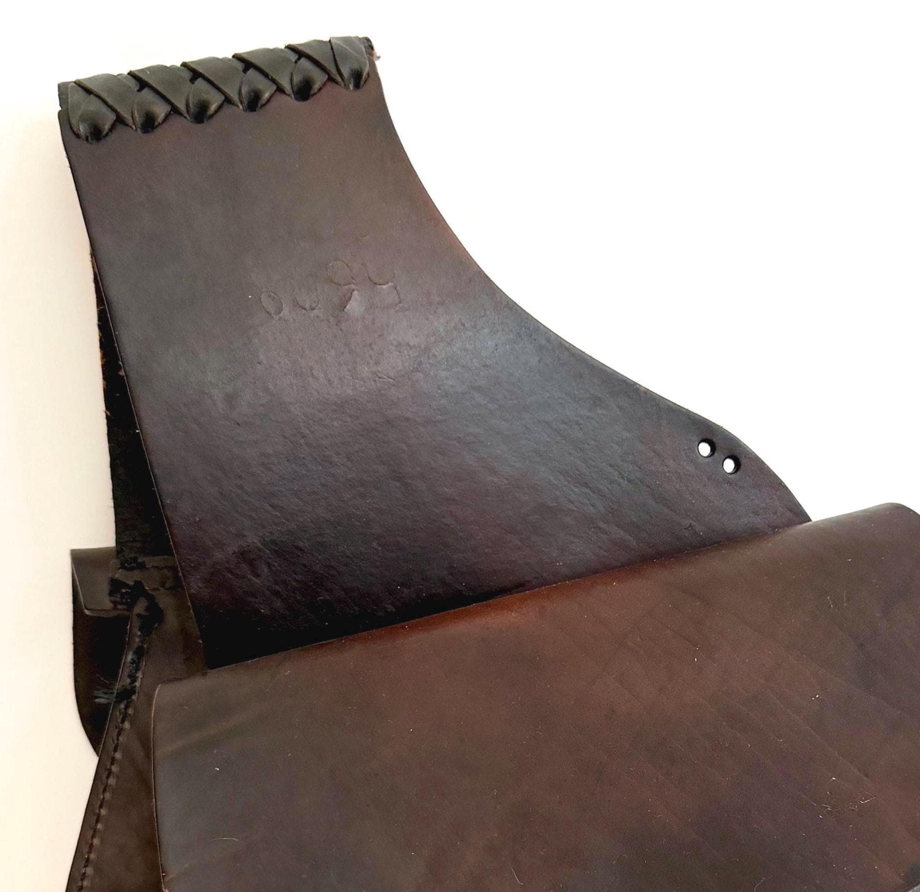 Handmade Leather Riding Saddle Bag Sturdy Dark Espresso Brown Buffalo Hide