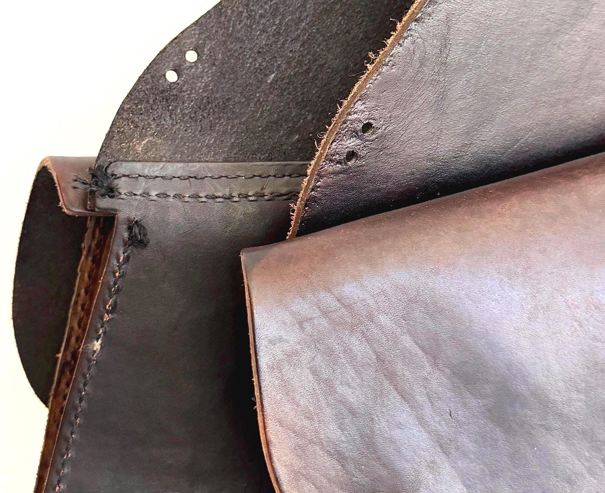 Handmade Leather Riding Saddle Bag Sturdy Dark Espresso Brown Buffalo Hide