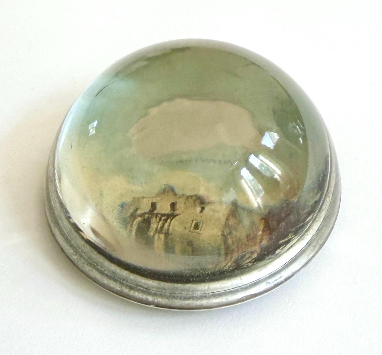 Vintage Texas Souvenir Glass Dome Paperweight The Alamo San Antonio