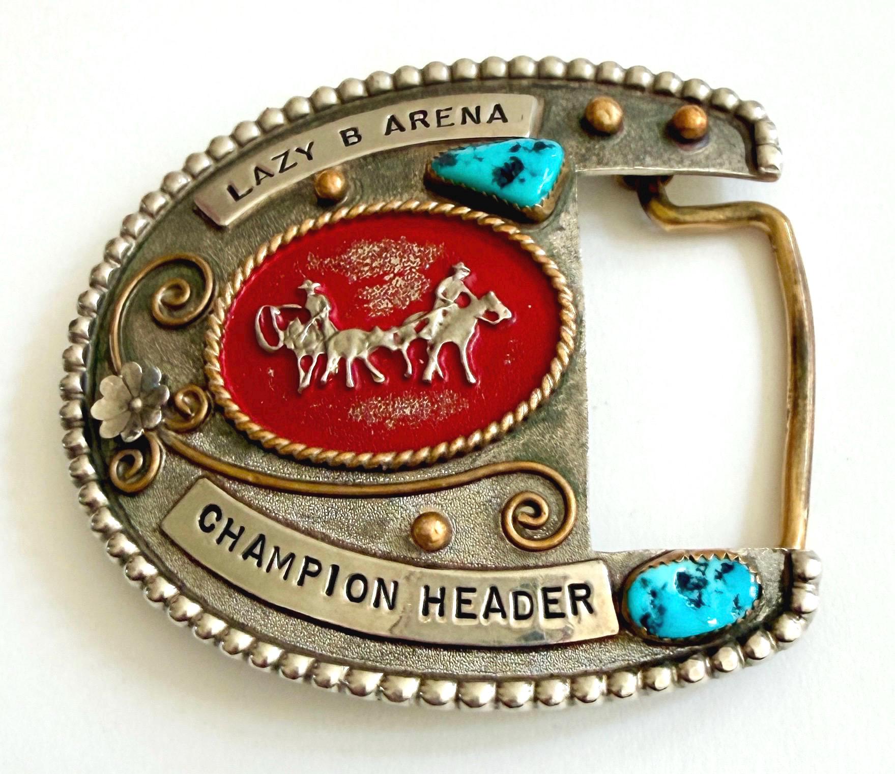 Vintage Western Rodeo Turquoise Buckle Yellowhair Buckles Snowflake AZ