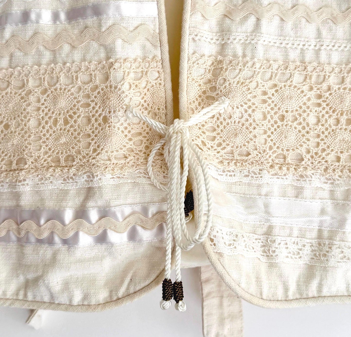 Vintage White Crochet Cropped Vest Made in Mexico
