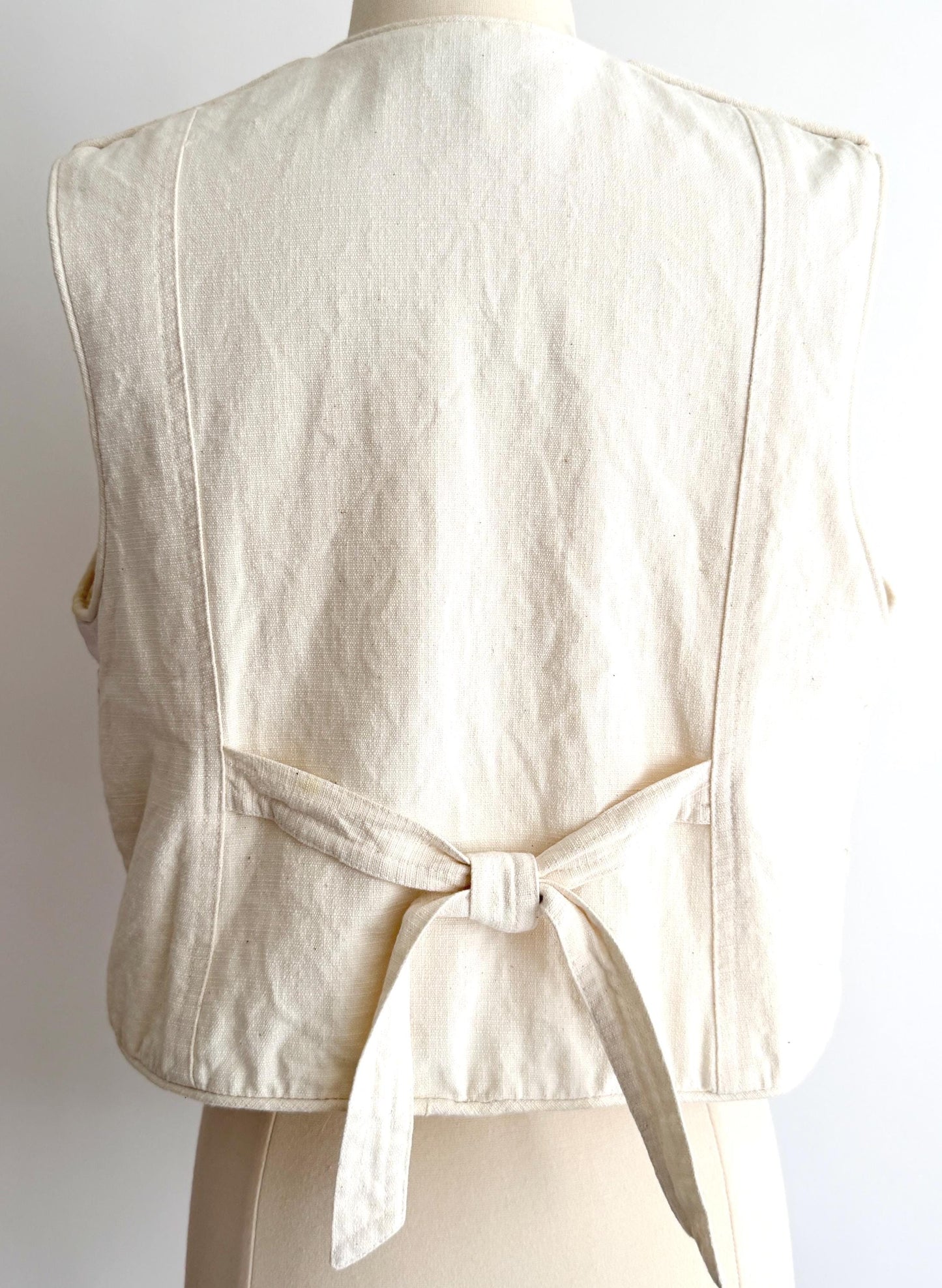 Vintage White Crochet Cropped Vest Made in Mexico