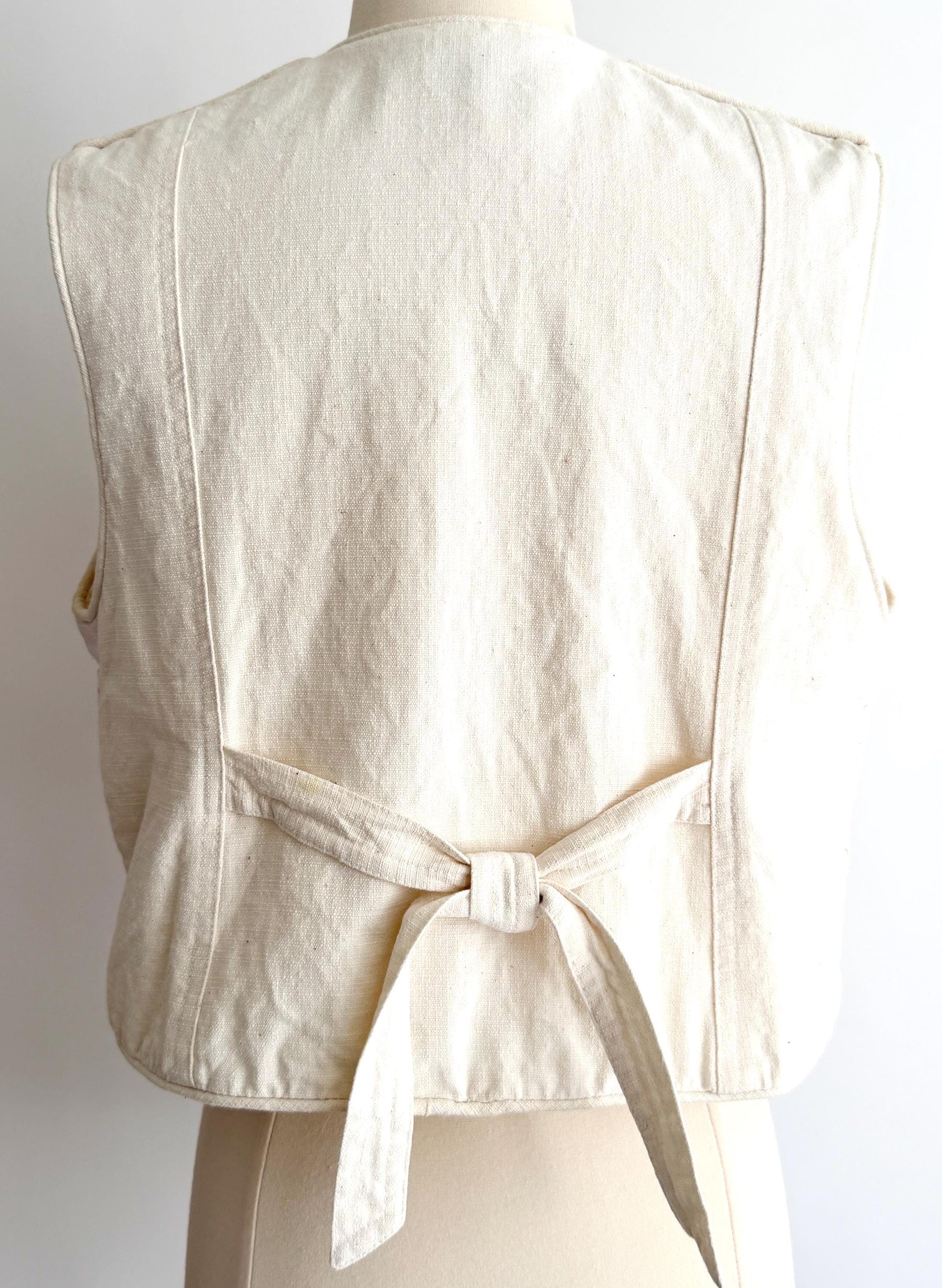 Vintage White Crochet Cropped Vest Made in Mexico