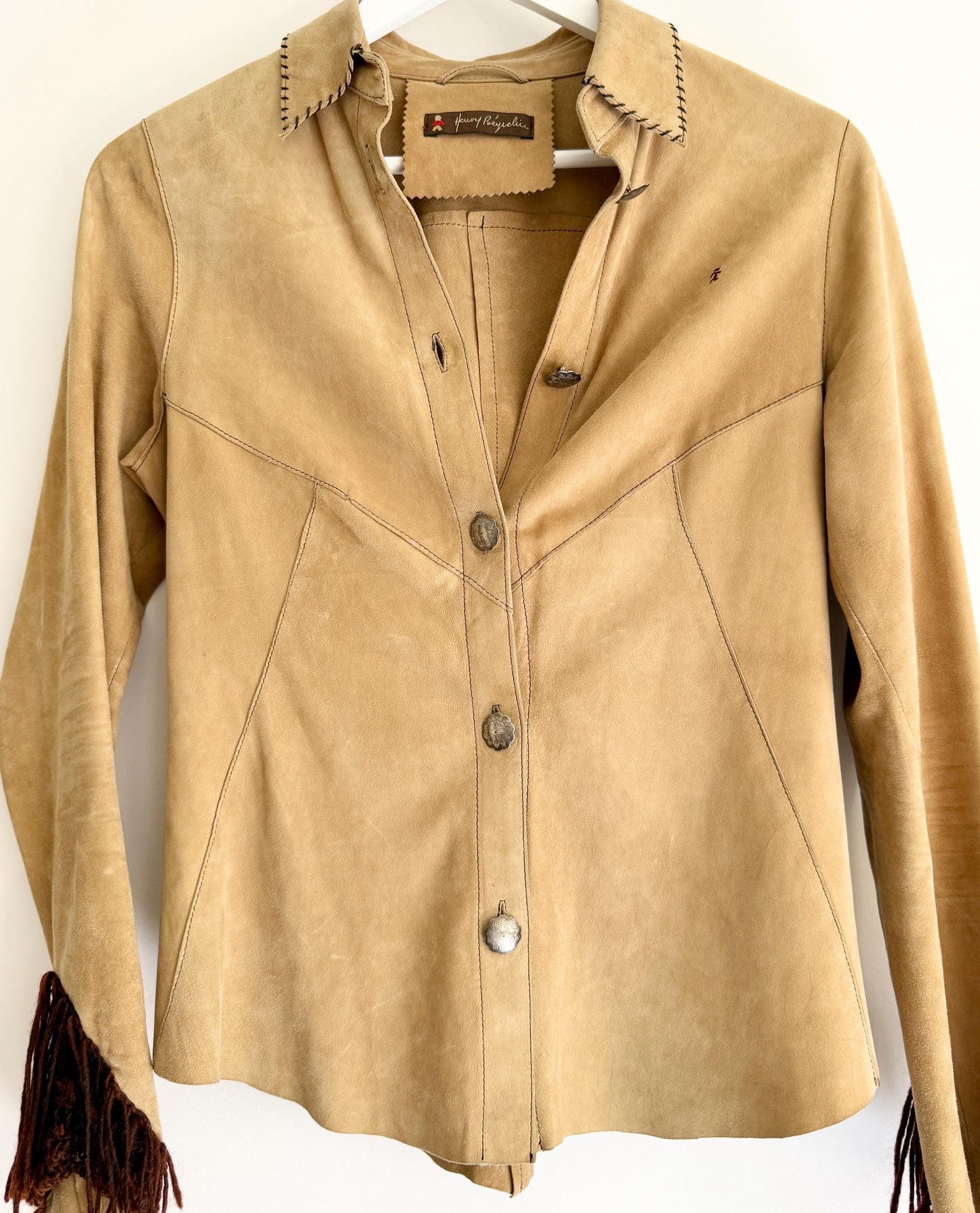 Vintage Henry Beguelin Suede Leather Shirt Jacket Made in Italy