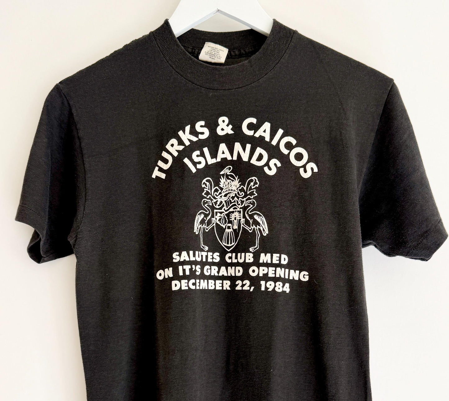 80s Turks and Caicos Tshirt Black White Club Med Island Travel Graphic Tee