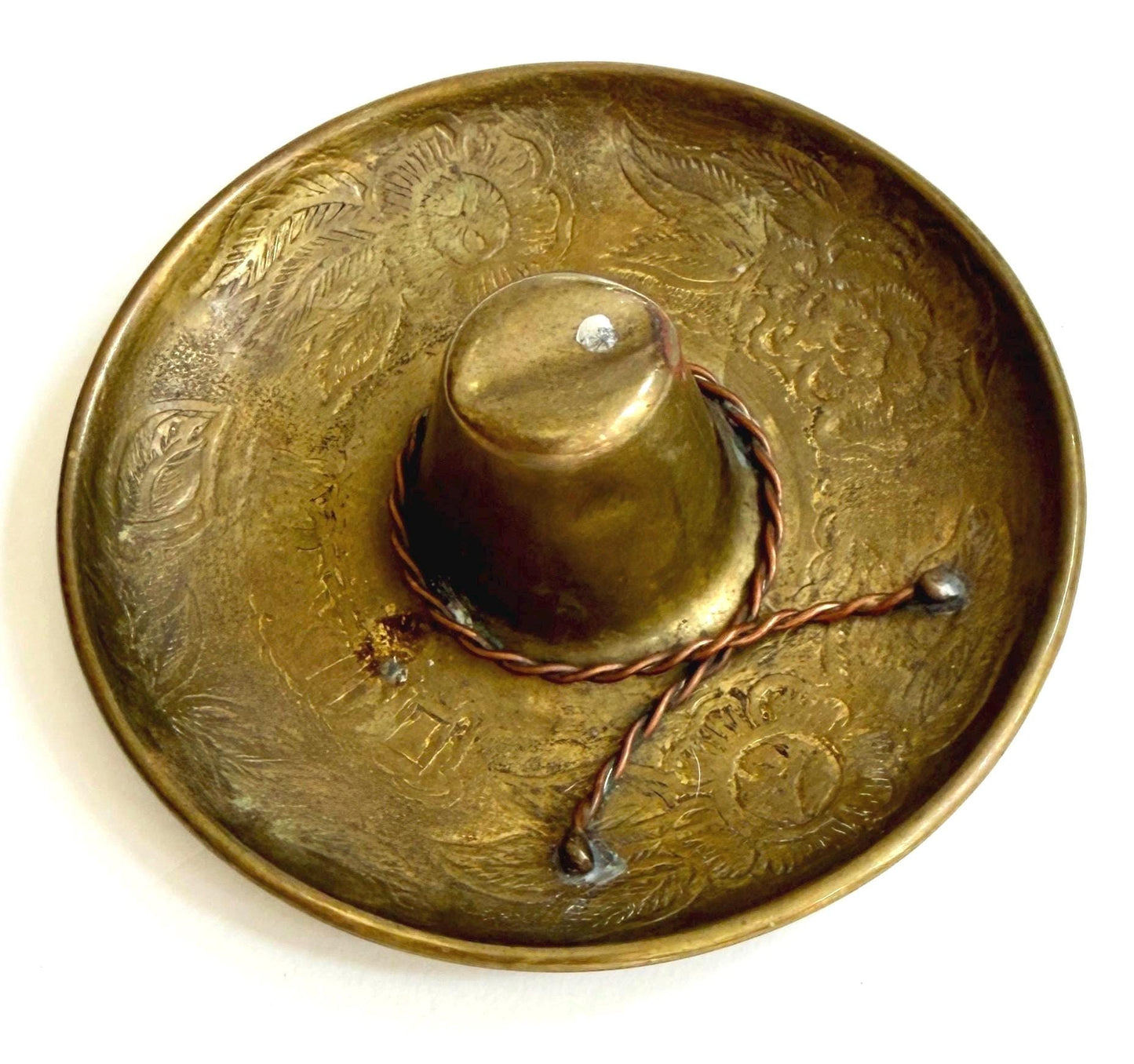 Vintage Brass Cowboy Hat Ashtray Western Decor Tobacciana